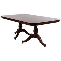English Style Mahogany Conference Dining Table with Leaves