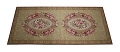 Needlepoint Rug Handwoven Carpet Beige Carpet English Style Tapestry Area Rug