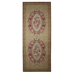 Needlepoint Rug Handwoven Carpet Beige Carpet English Style Tapestry Area Rug