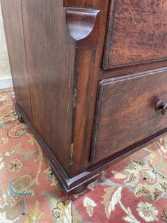 English Style Oak and Walnut Veneer Chest of Drawers, 19th Century