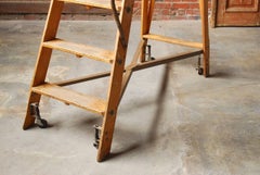 English Style Oak Library Ladder Staircase