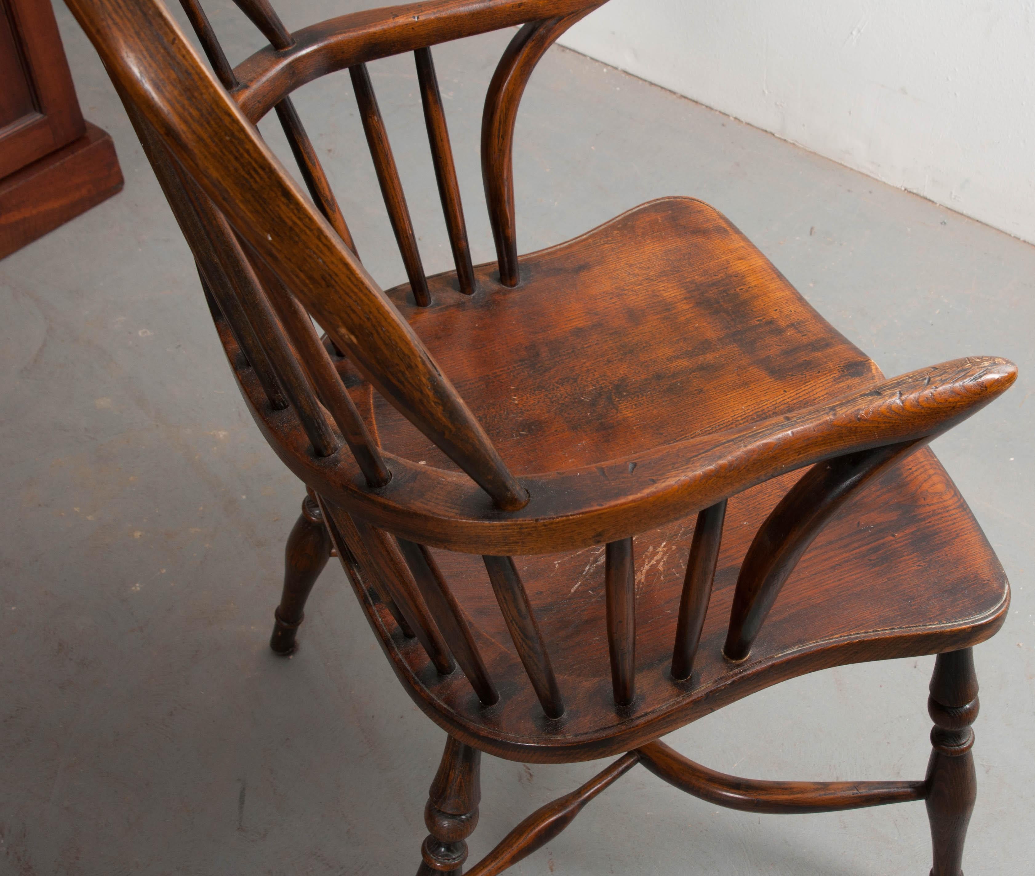English Style Oak Windsor Chair Set 4