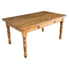 Used English Style Rustic Primitive Farm Table