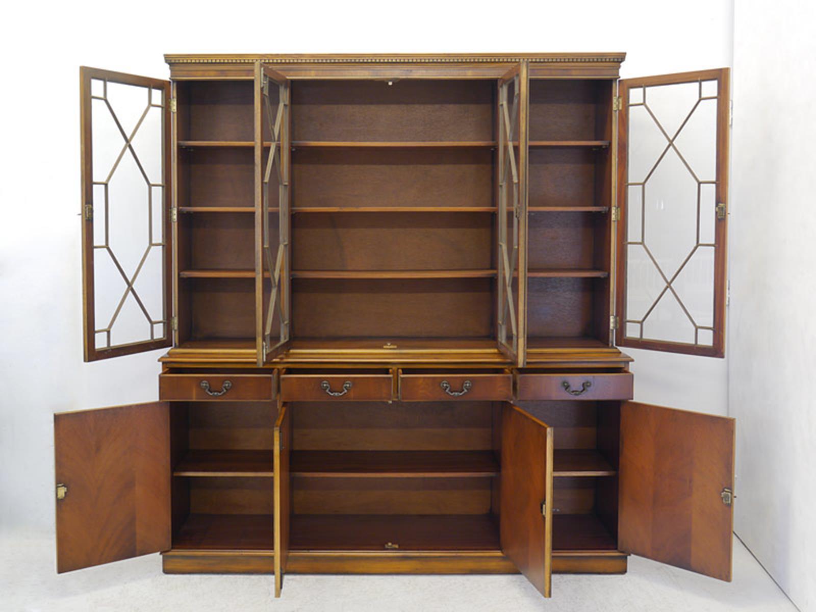 Art Deco English Style Showcase Cabinet or Buffet Bookcase Made of Walnut