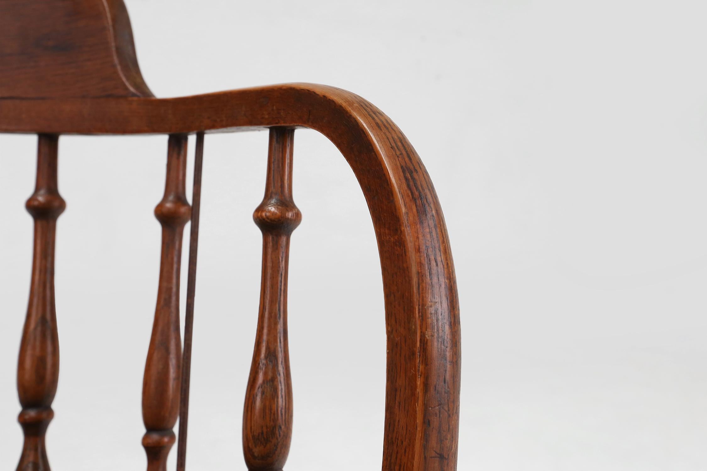 Métal Chaise de bureau de style anglais à base pivotante, vers 1850 en vente
