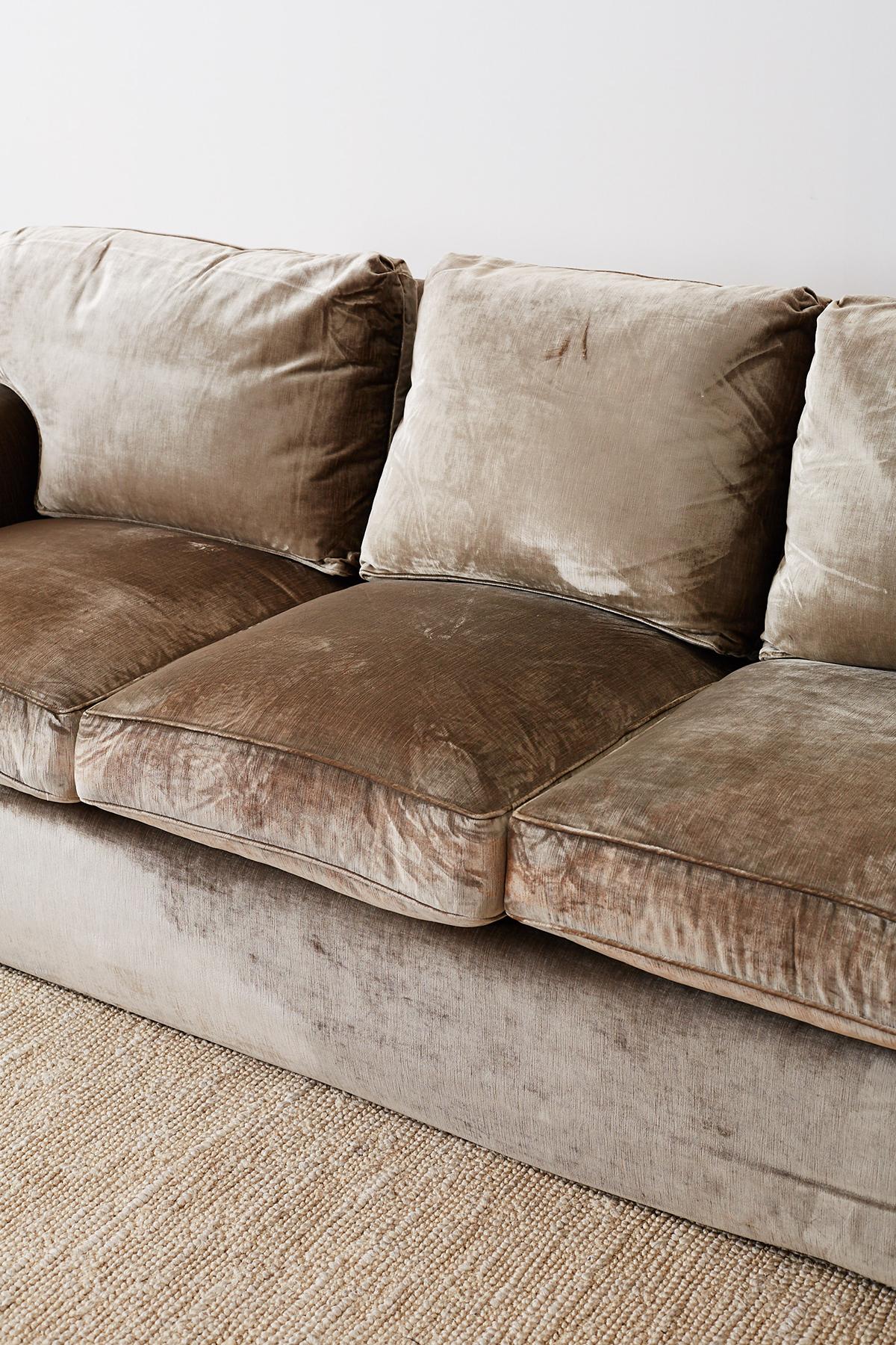 English Style Three-Seat Velvet Sofa 5