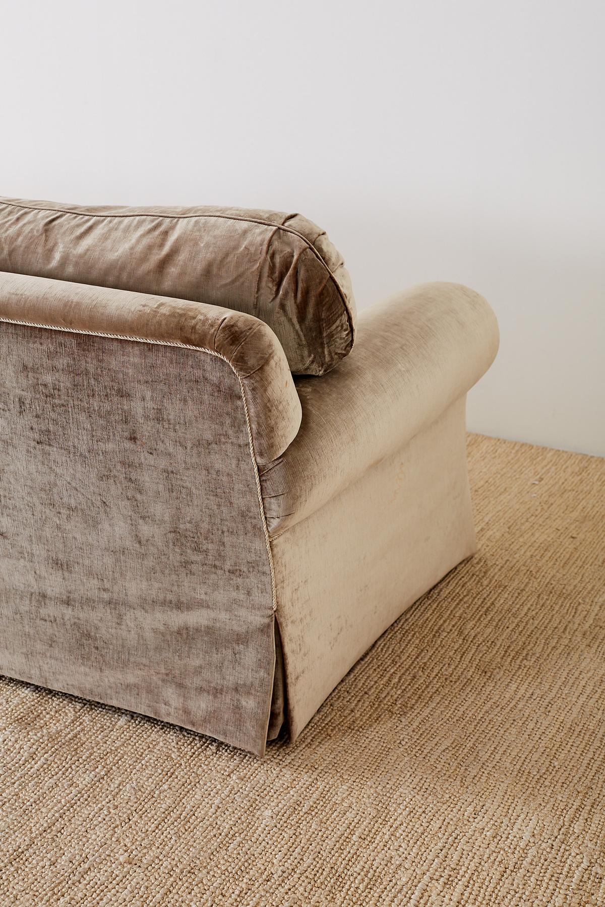 English Style Three-Seat Velvet Sofa 11