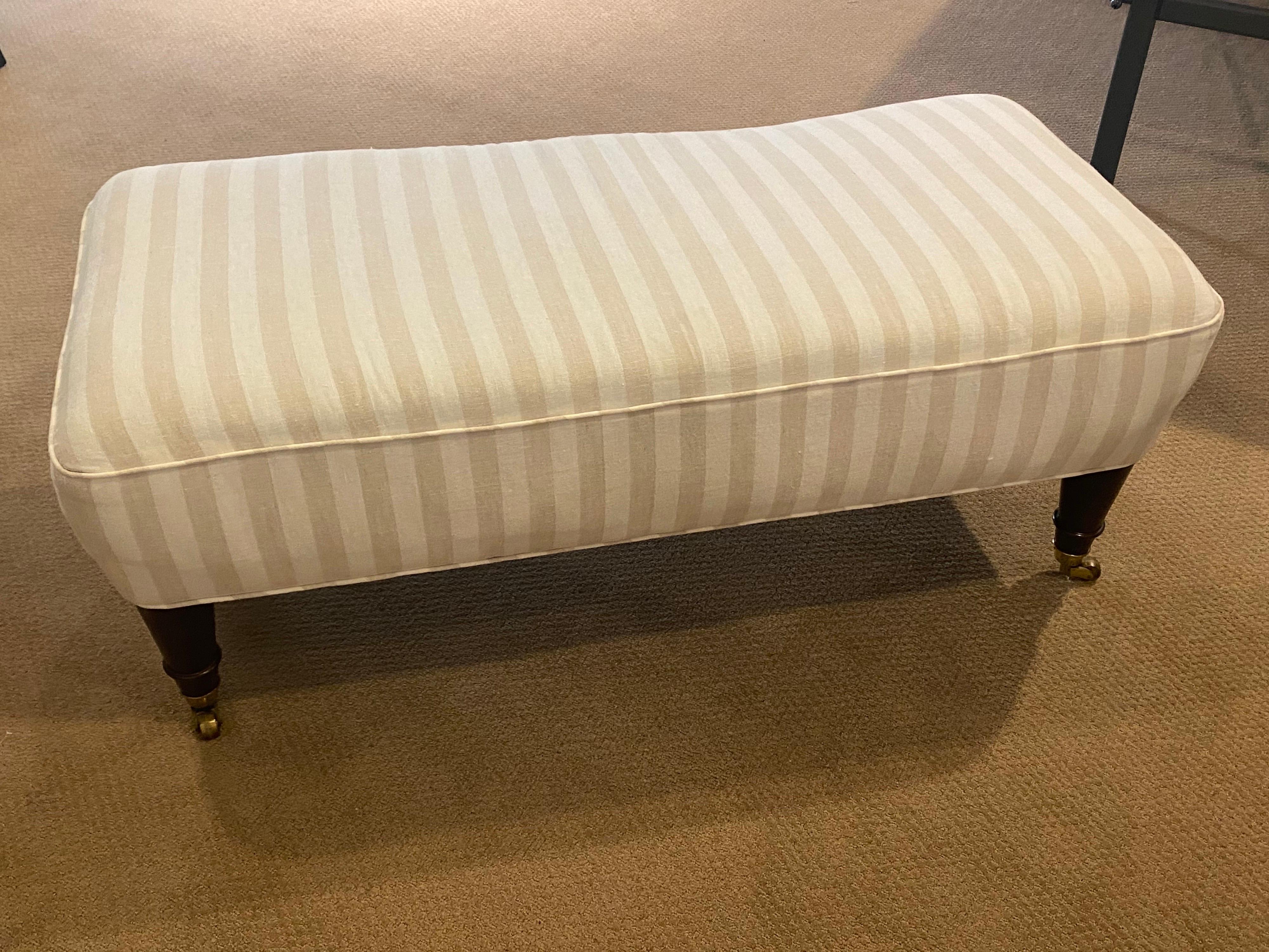 20th Century English Style Upholstered Bench