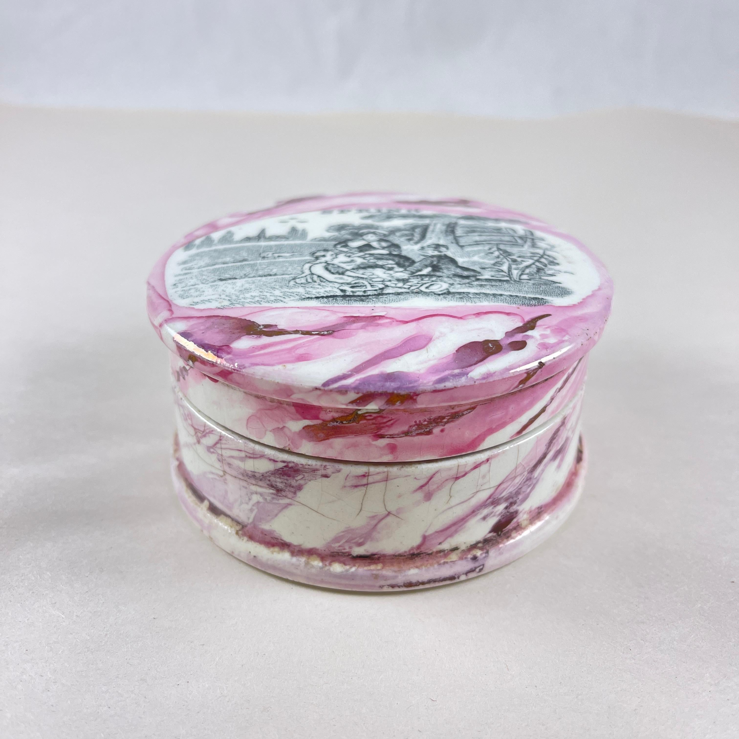 Maceta inglesa Sunderland Pottery Pink Lustre Vanity Pot, Primavera Inglés en venta