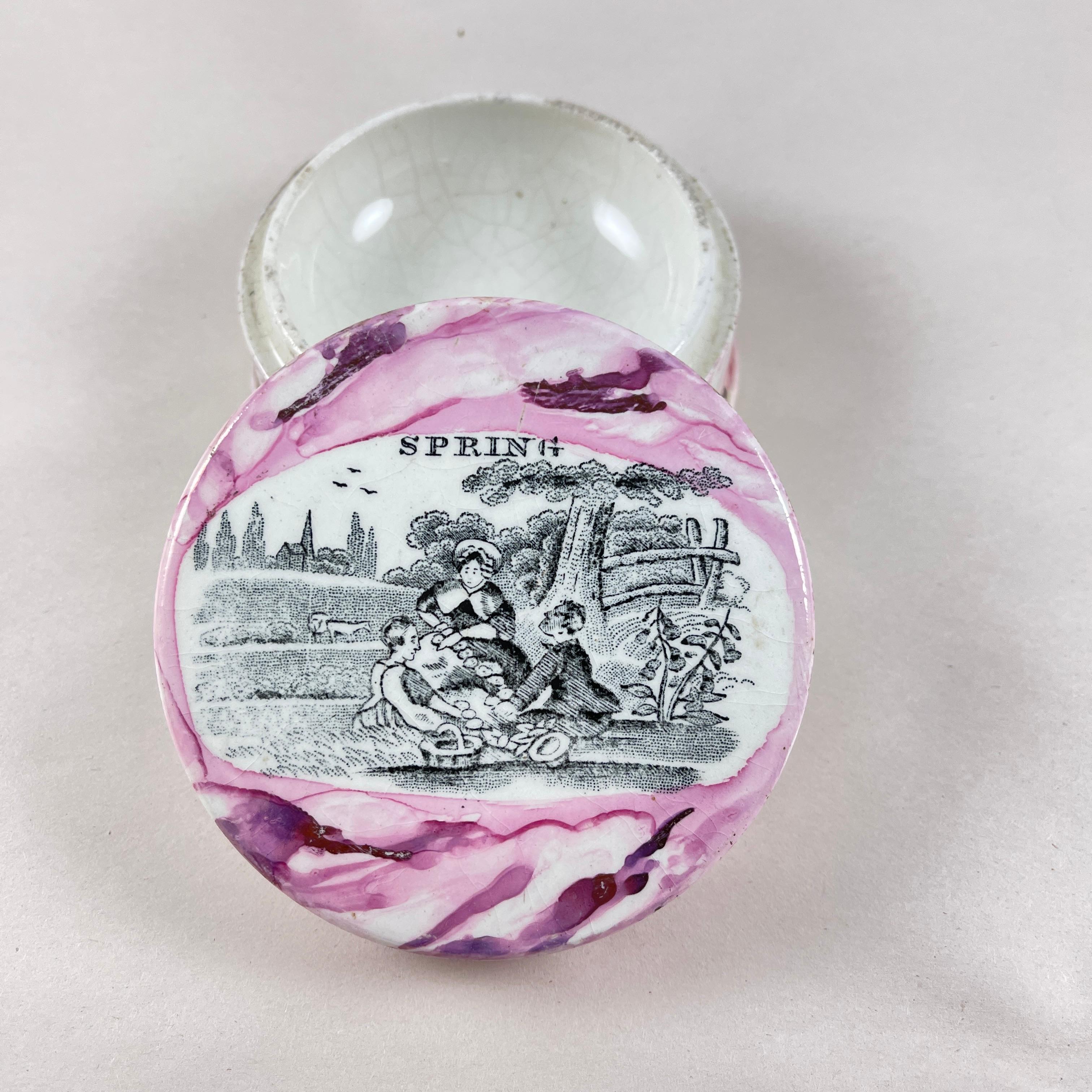 Maceta inglesa Sunderland Pottery Pink Lustre Vanity Pot, Primavera Loza de barro en venta