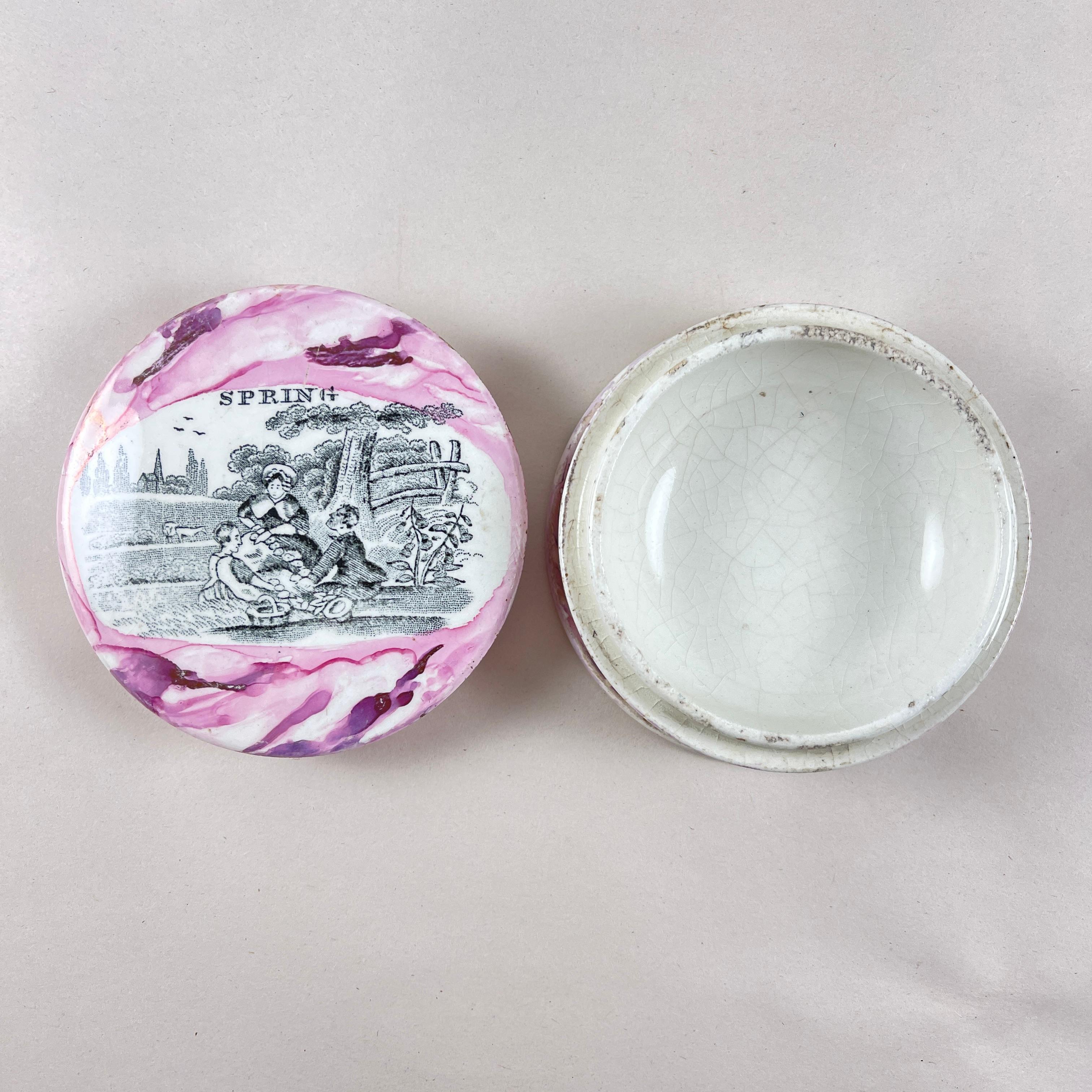 Maceta inglesa Sunderland Pottery Pink Lustre Vanity Pot, Primavera en venta 1