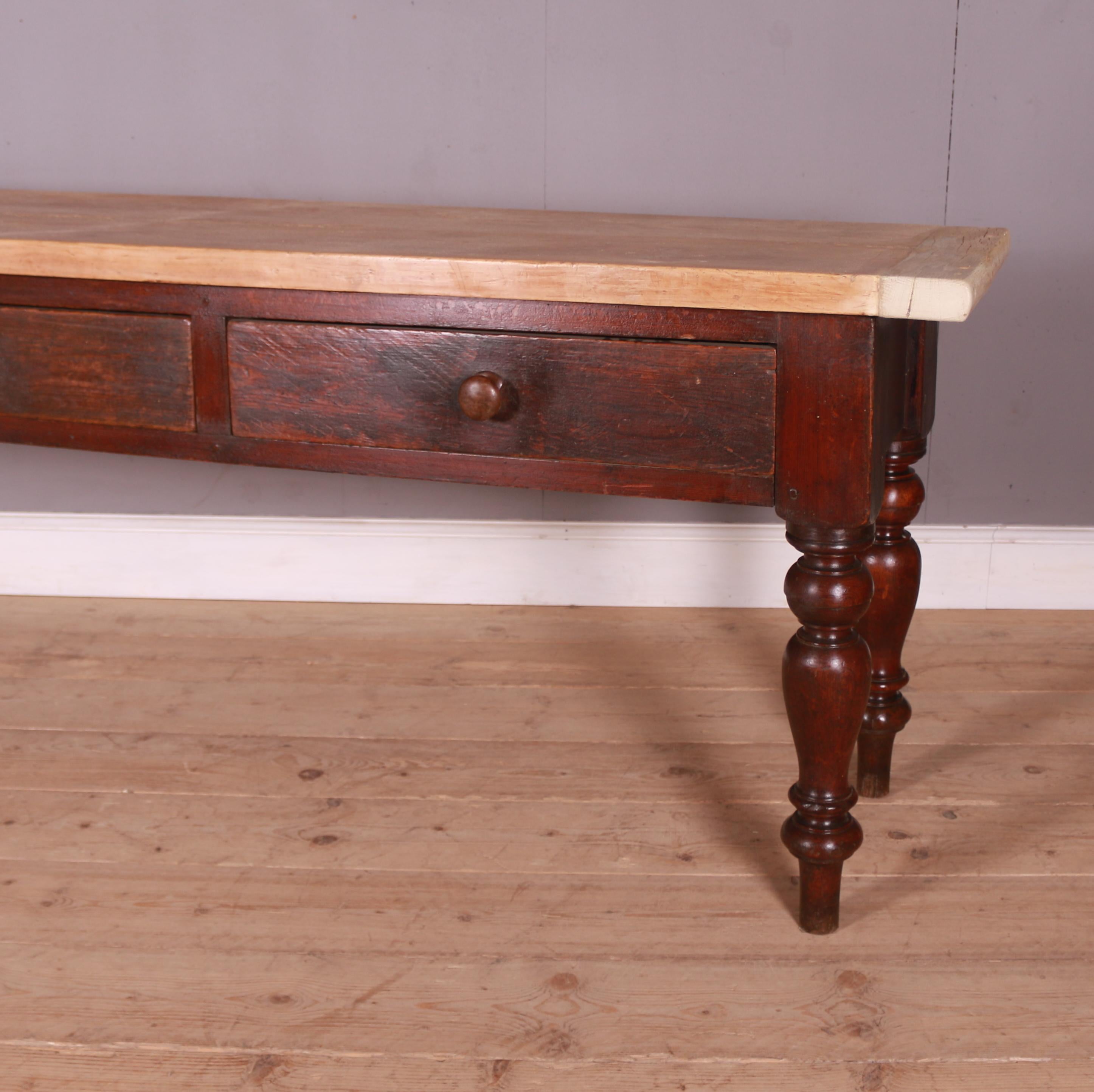 Huge 19th C English sycamore topped 3 drawer dairy dresser. 1850.

2