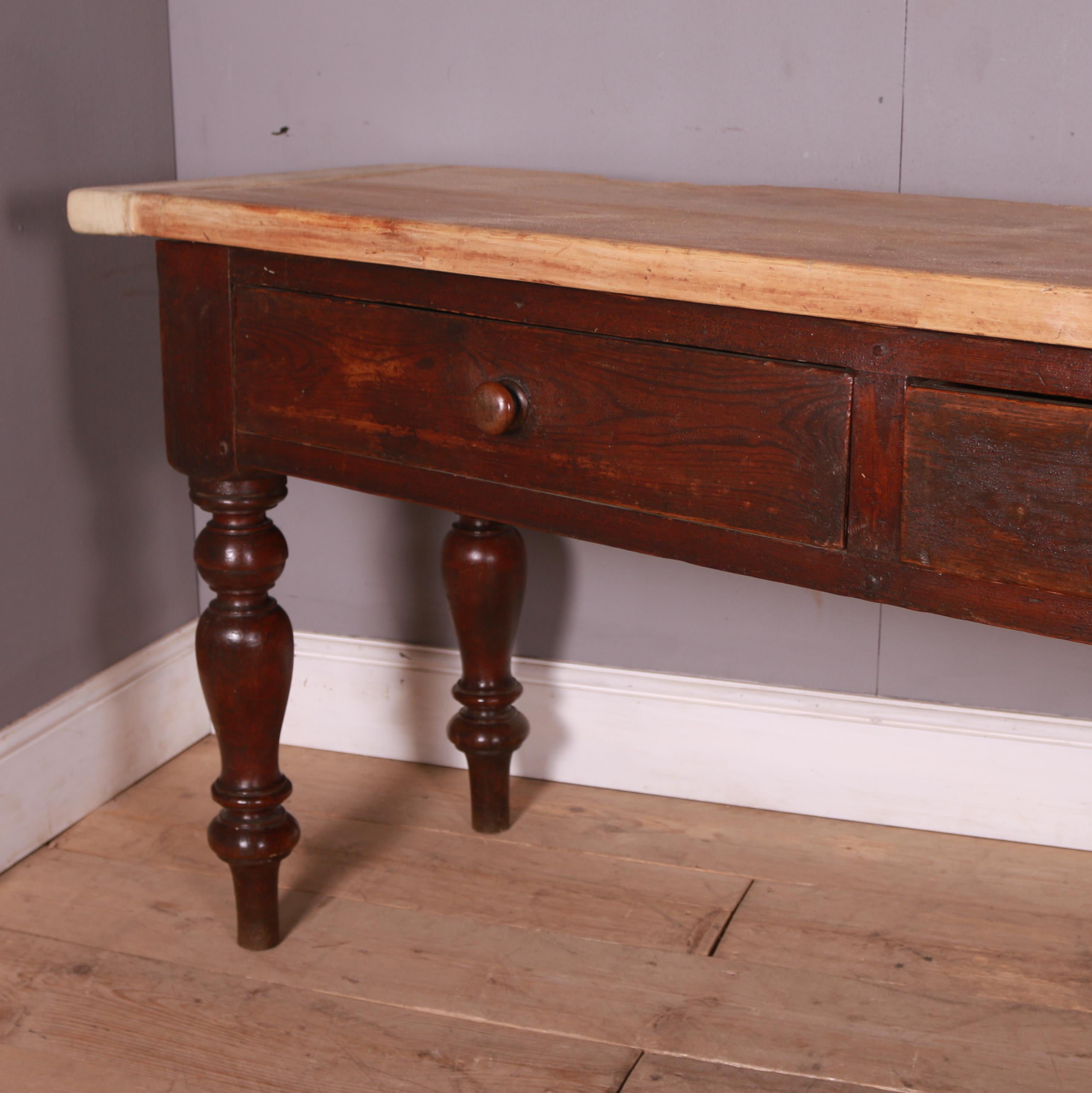Victorian English Sycamore Topped Dairy Dresser For Sale
