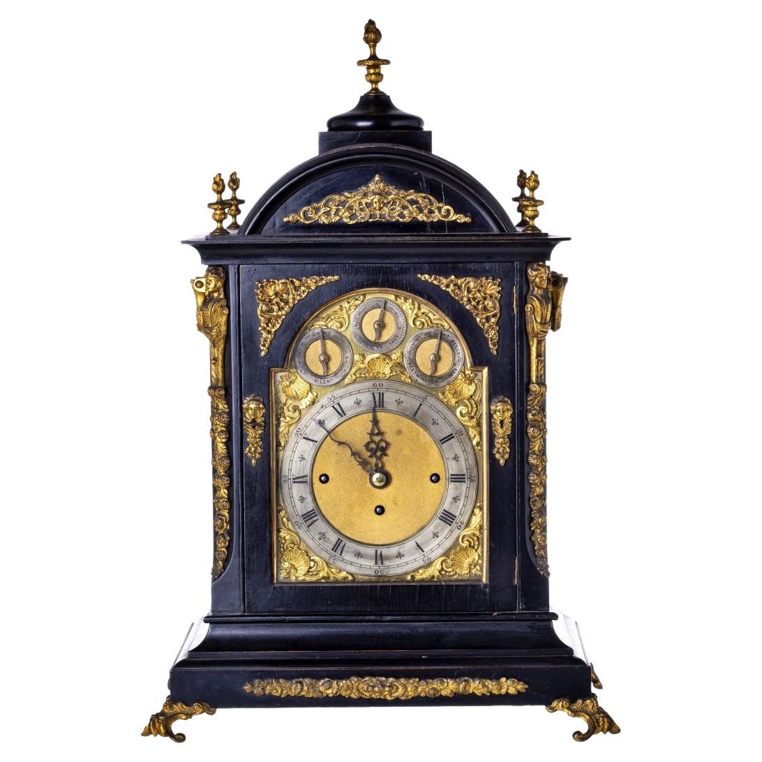 ENGLISH TABLE CLOCK 19th Century George III style JOHN CREED JENNENS & SON For Sale