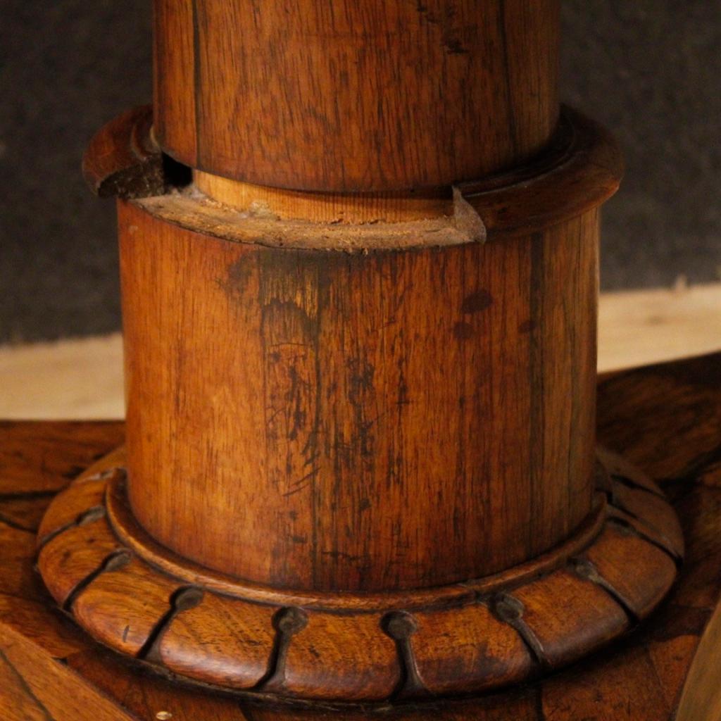 Early 20th Century English Table in Palisander and Mahogany from 20th Century