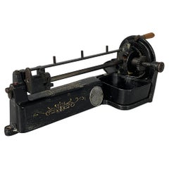 Antique English Table pencil sharpener in black cast iron by Guhl&Harbeck, early 1900s