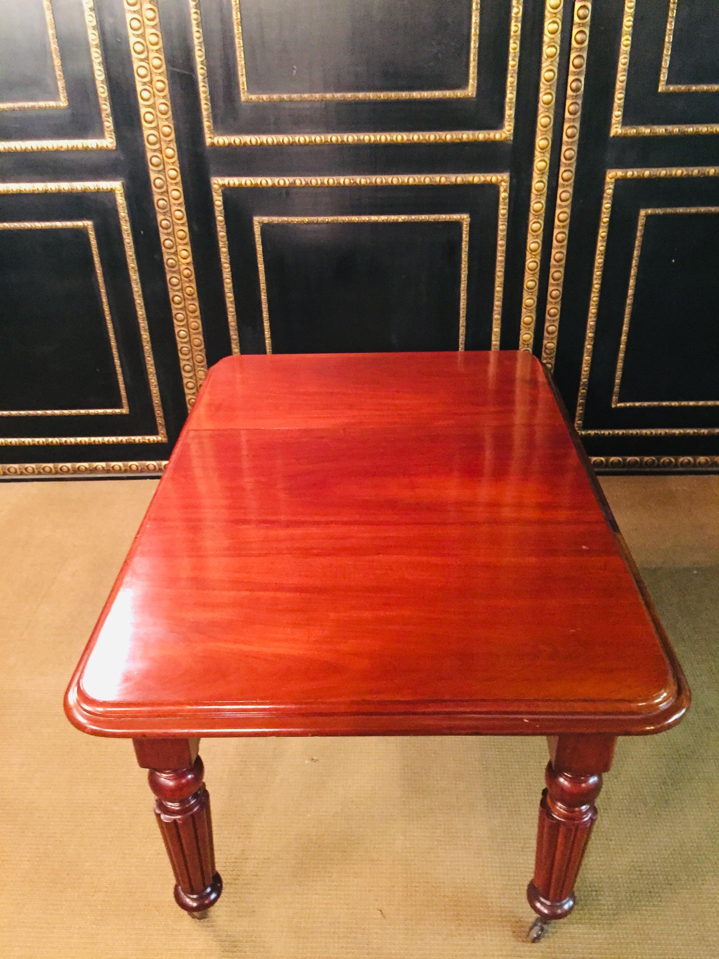 Antique English Table Solid Mahogany polished circa 1850 Joseph Fitter 1