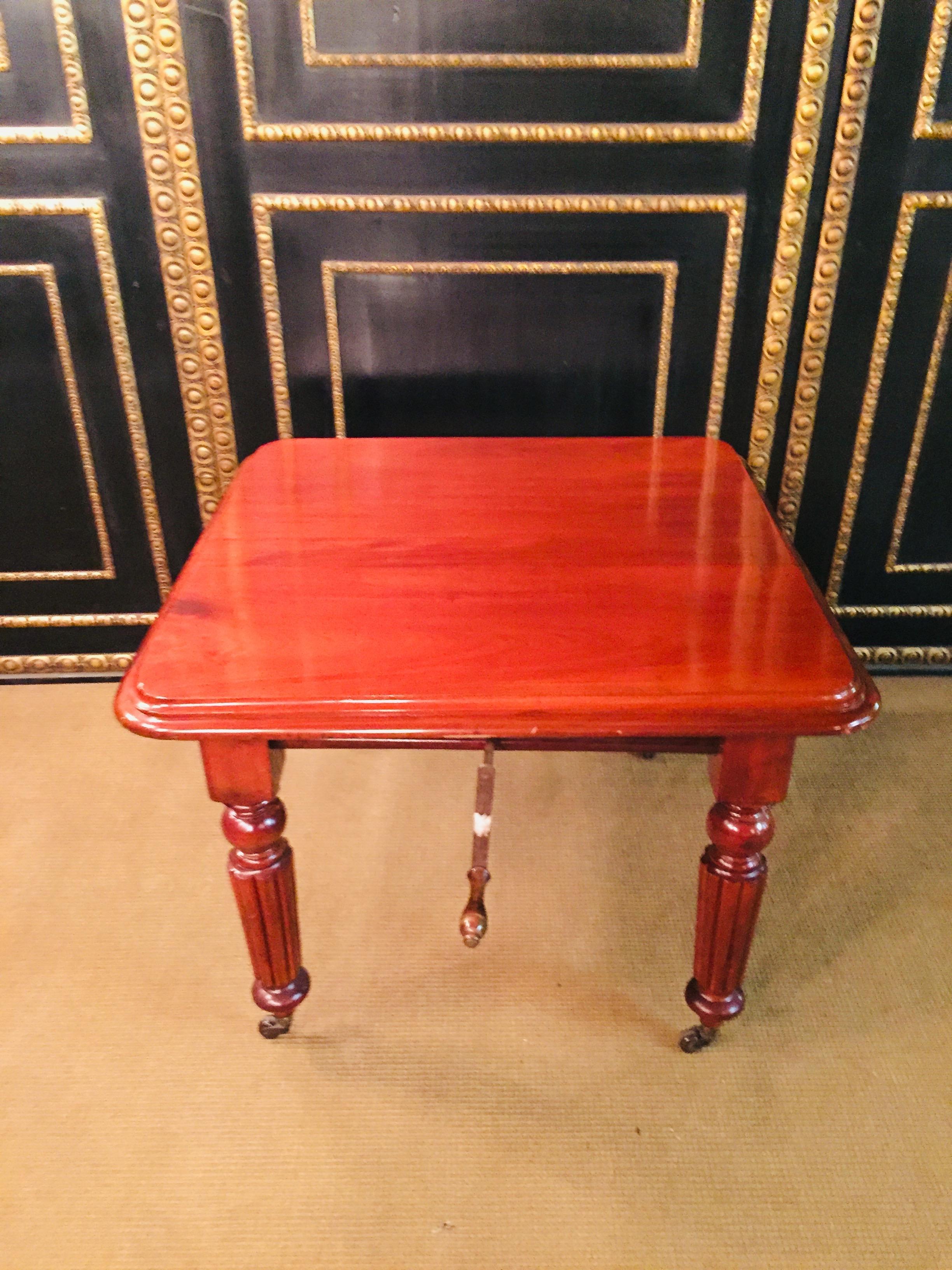 Victorian English Table Solid Mahogany circa 1850  Signed.Joseph Fitter