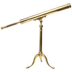 Antique English Tabletop Telescope in Solid Brass