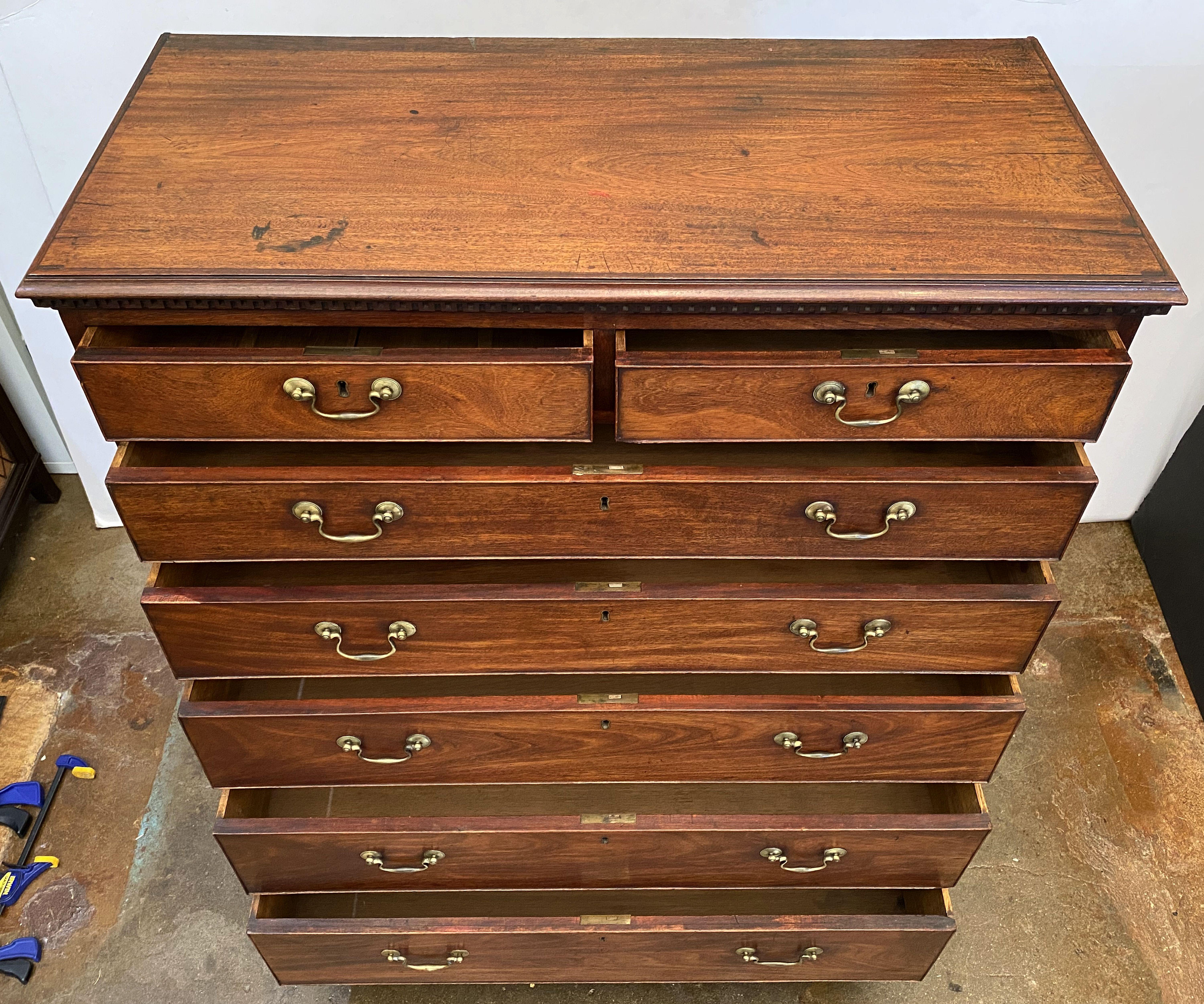 English Tall Chest or High Chest of Drawers from the Georgian Era 4