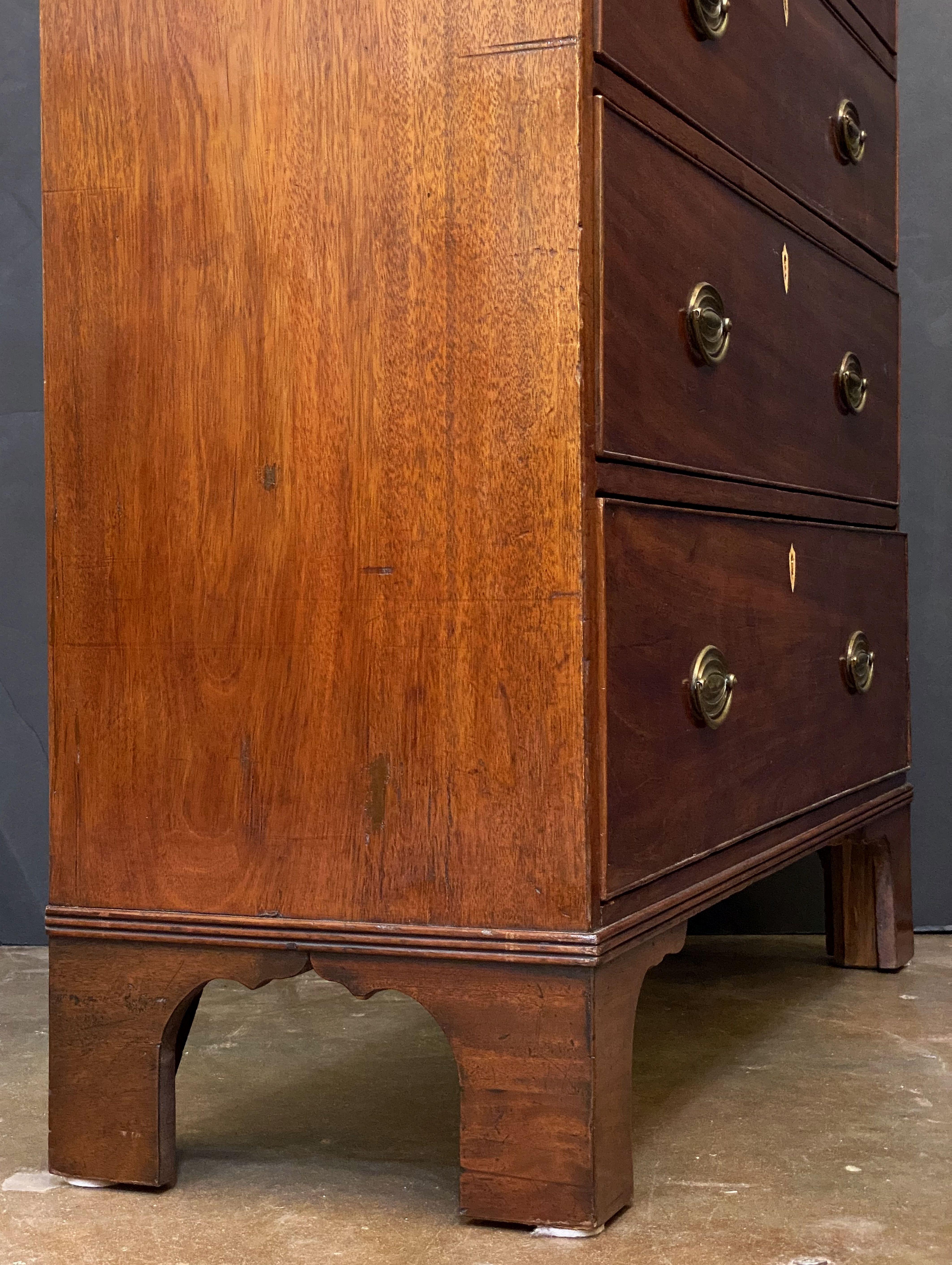 English Tall Chest or High Chest of Drawers of Mahogany 8
