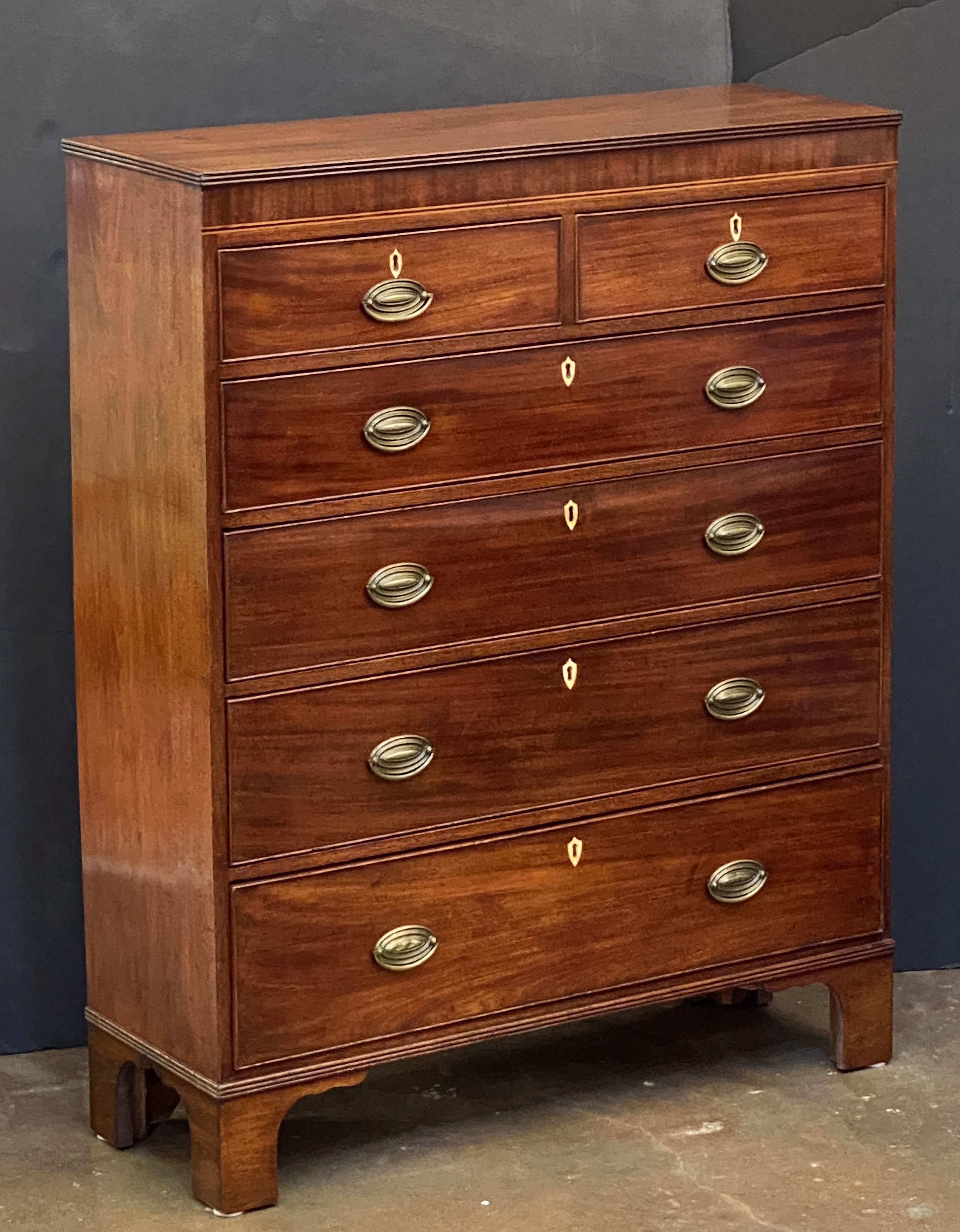 English Tall Chest or High Chest of Drawers of Mahogany In Good Condition In Austin, TX