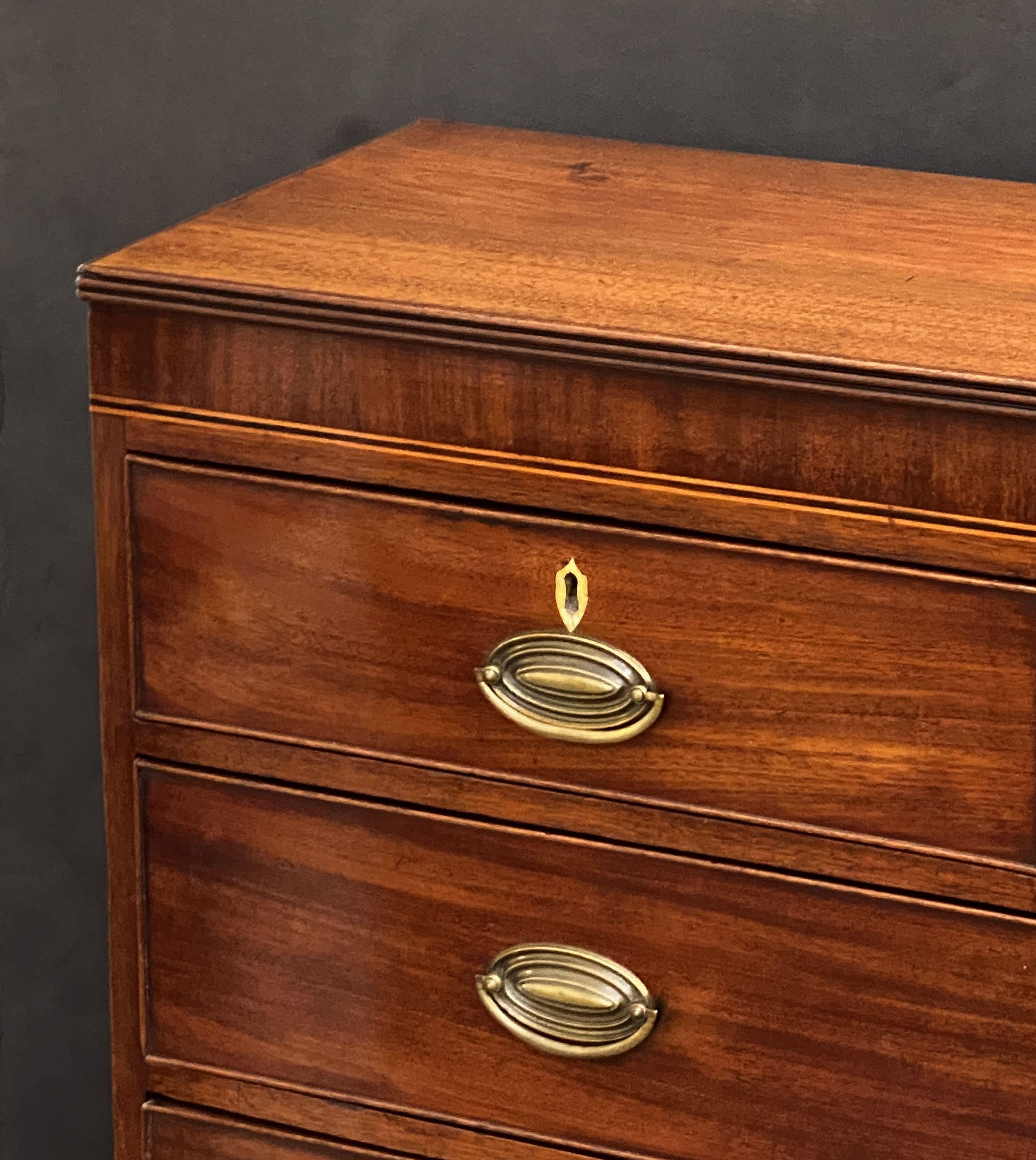English Tall Chest or High Chest of Drawers of Mahogany 1