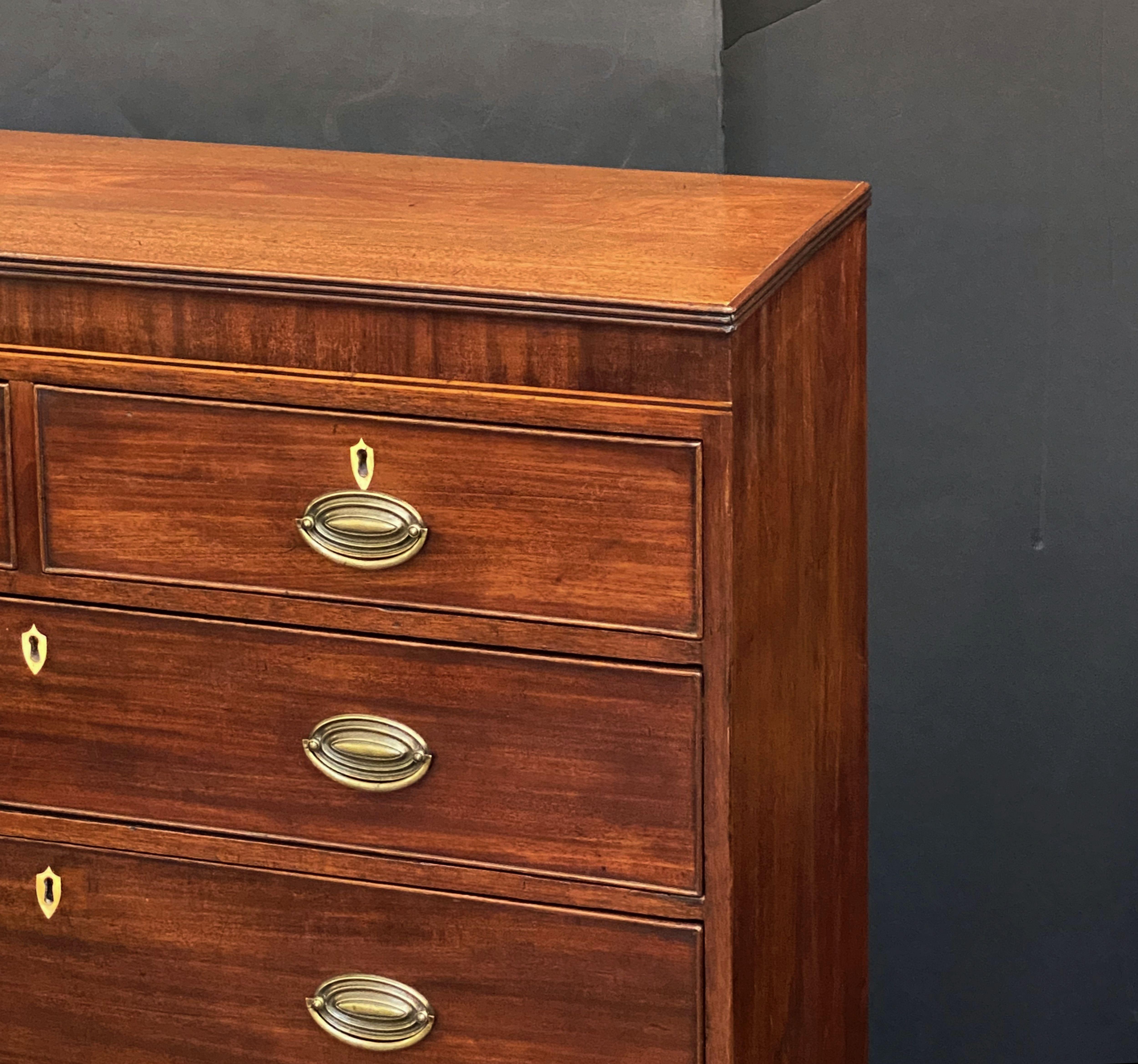 English Tall Chest or High Chest of Drawers of Mahogany 2