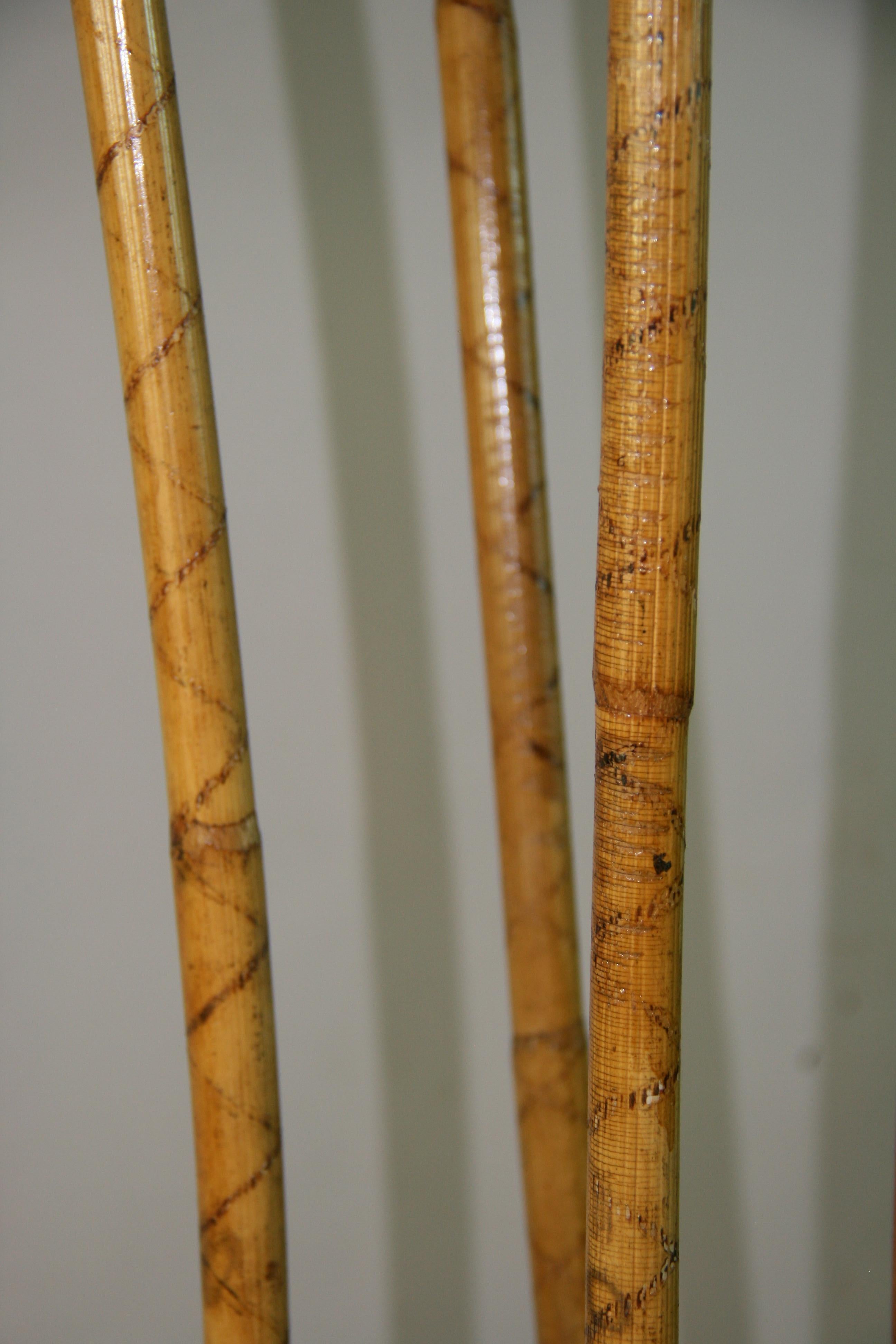 English Tall Faux Bamboo Wicker Two Tier Plant Stand en vente 2