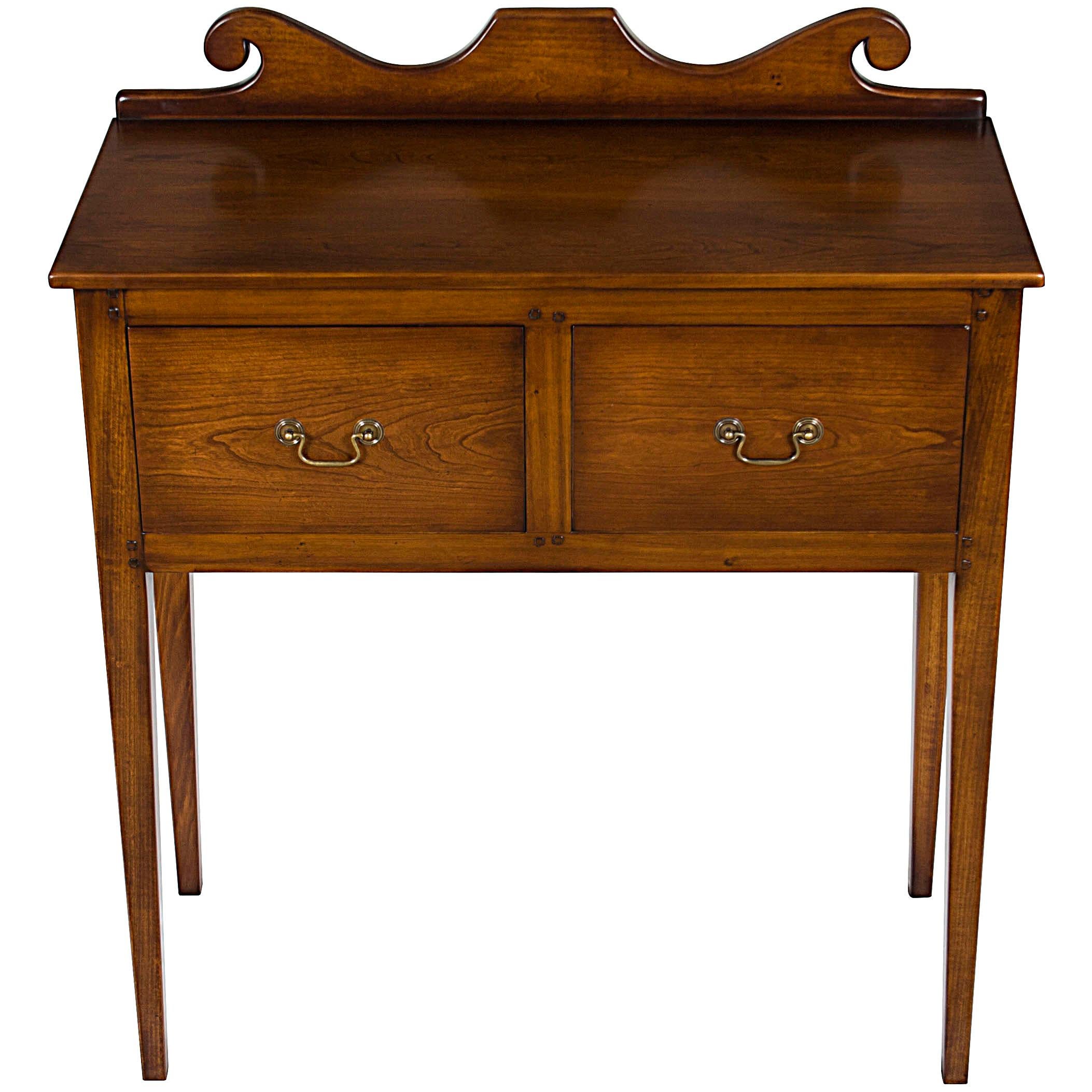 English Tall Two-Drawer Cherry Huntboard Server Sideboard For Sale