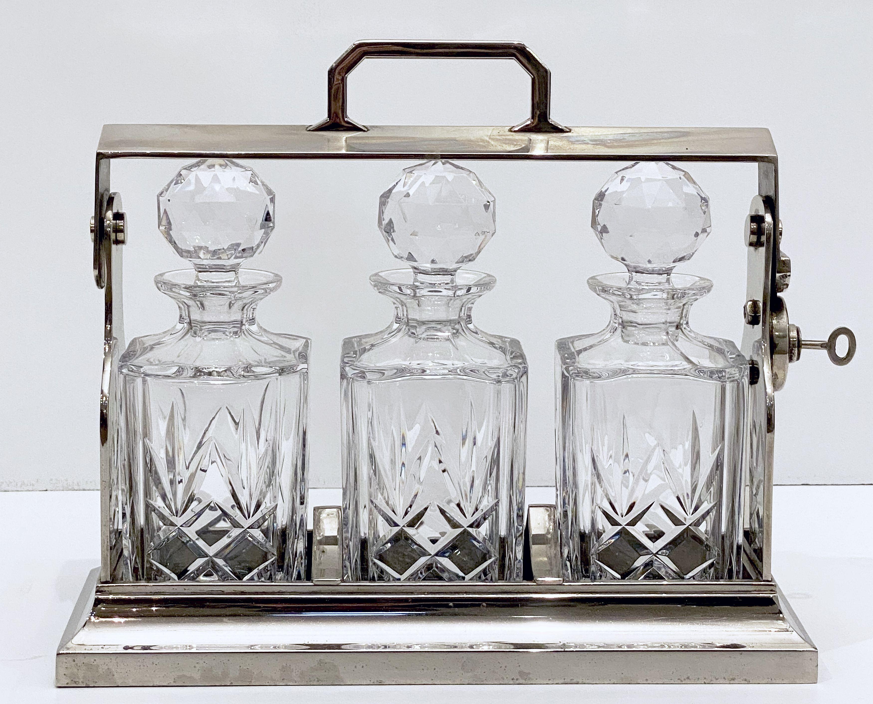 English Tantalus Drinks Set with Three Decanters by Mappin & Webb 8
