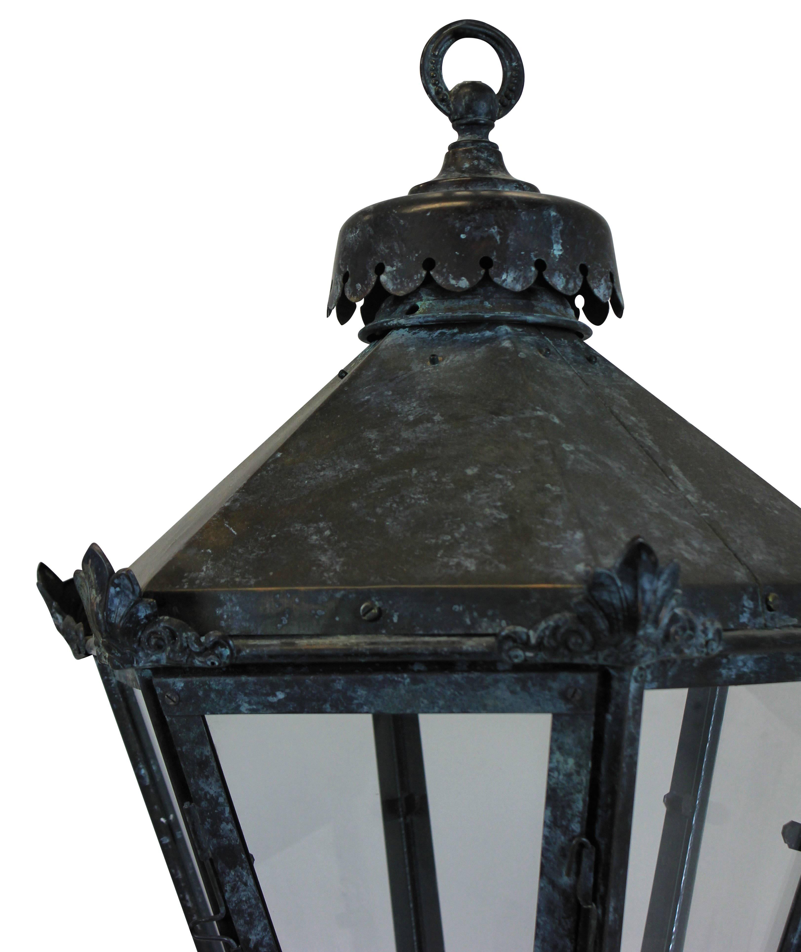English Tapering Hanging Lantern In Good Condition In London, GB