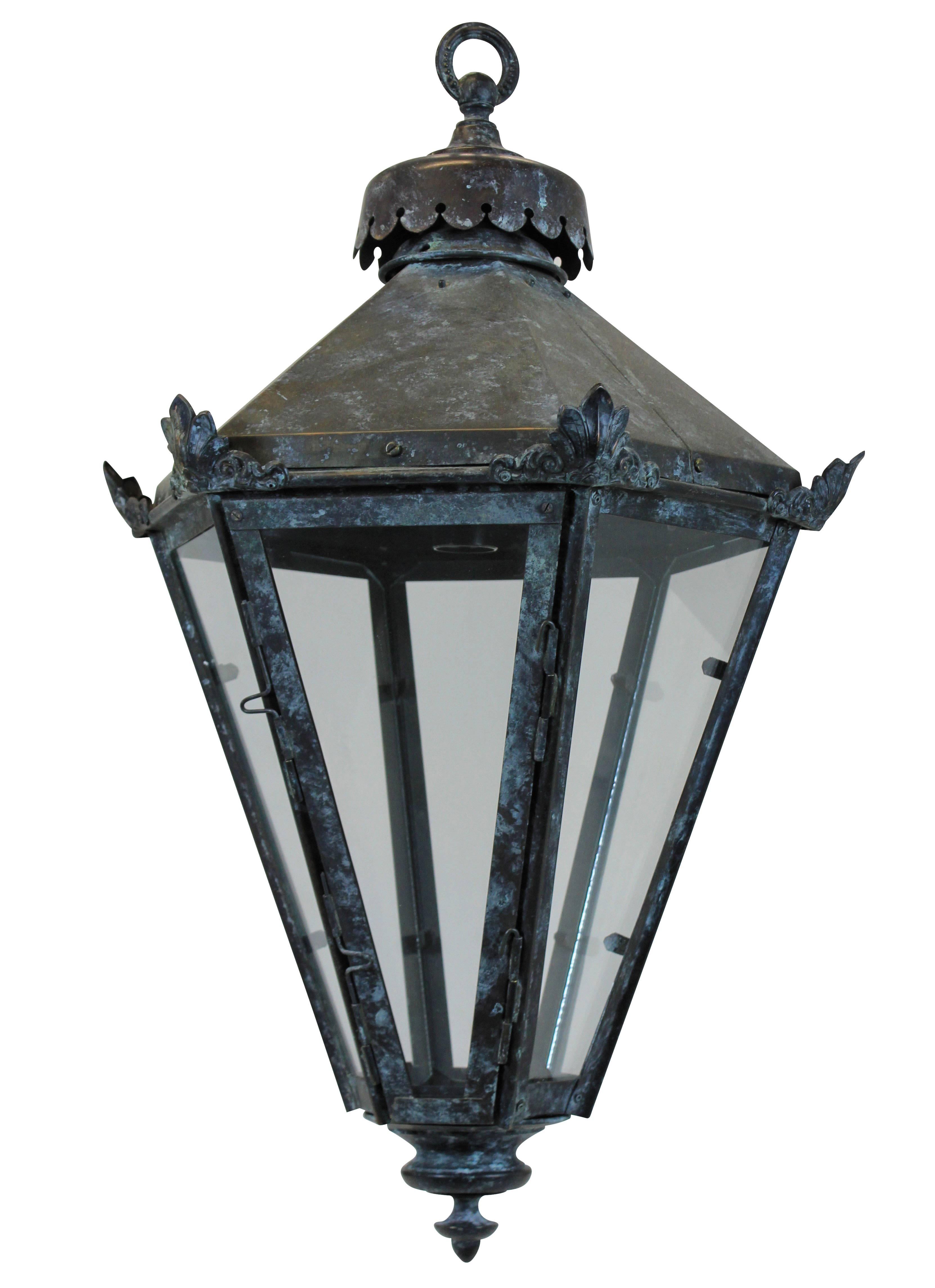 Early 20th Century English Tapering Hanging Lantern