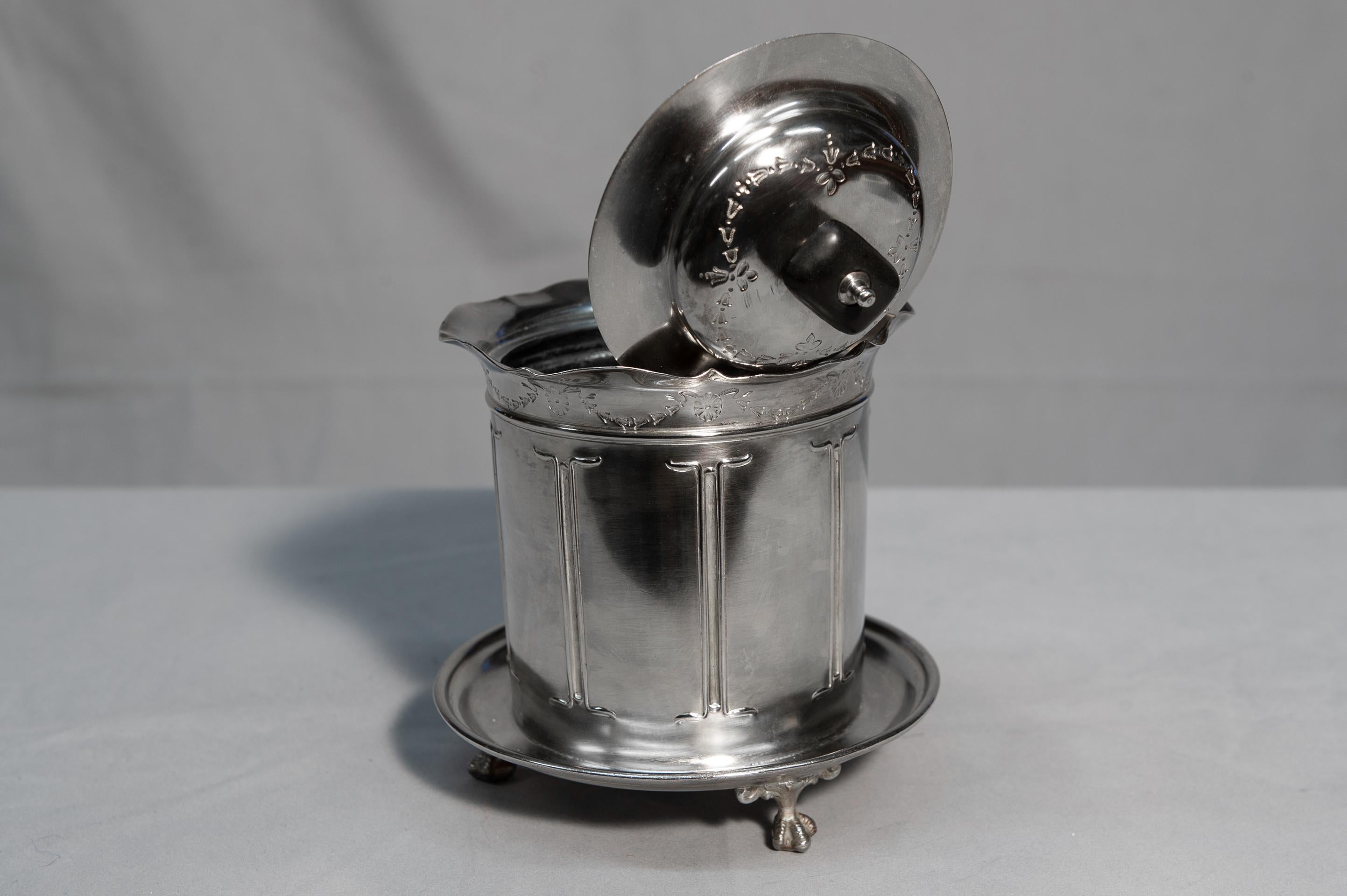 Silver Plate English Tea Caddy For Sale