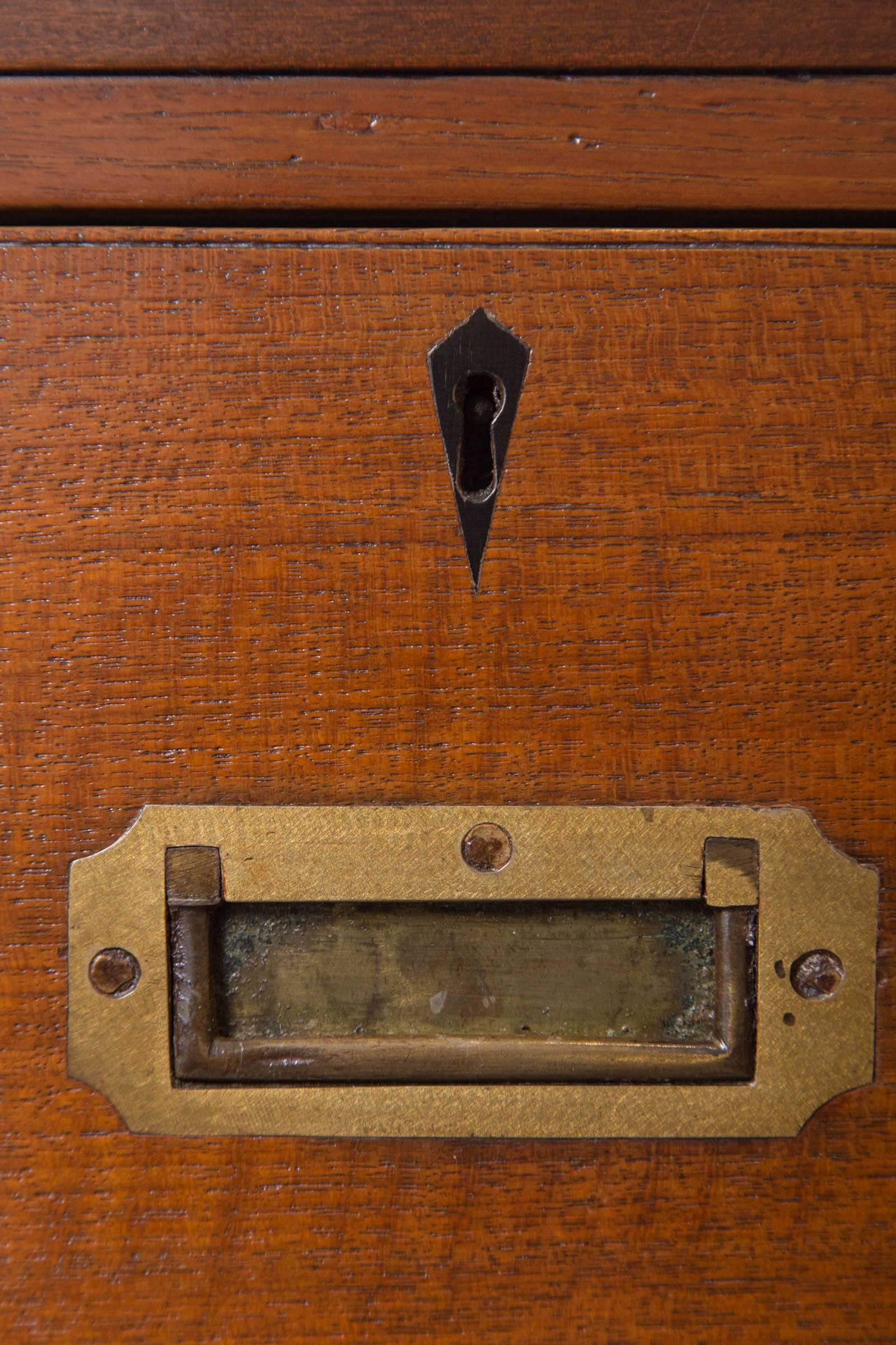 English Teak Campaign Chest of Drawers 1