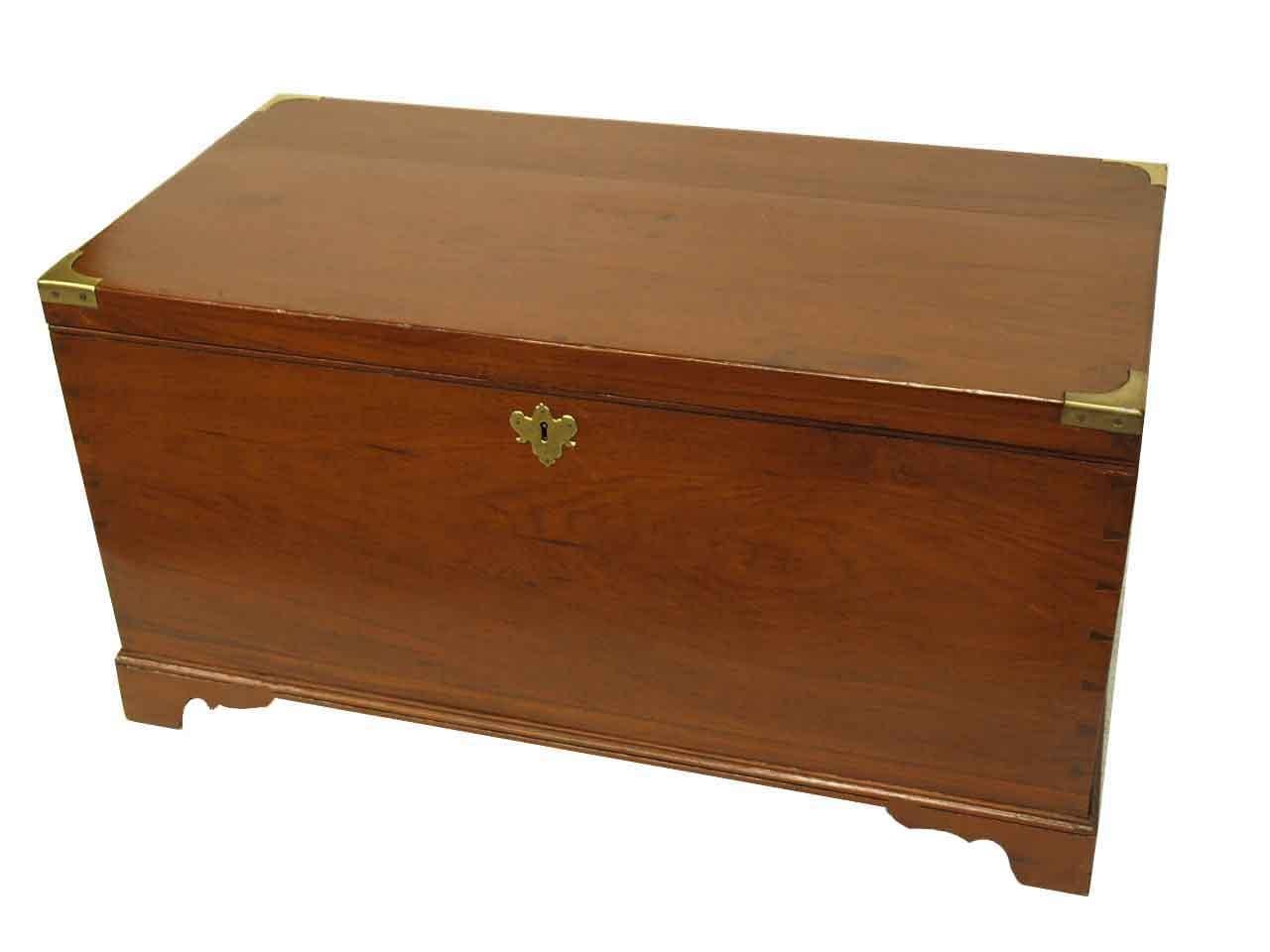 Mid-19th Century English Teak Wood Blanket Chest For Sale