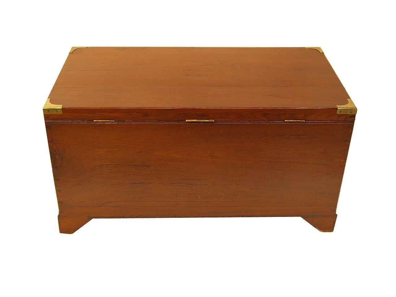 English Teak Wood Blanket Chest im Angebot 2