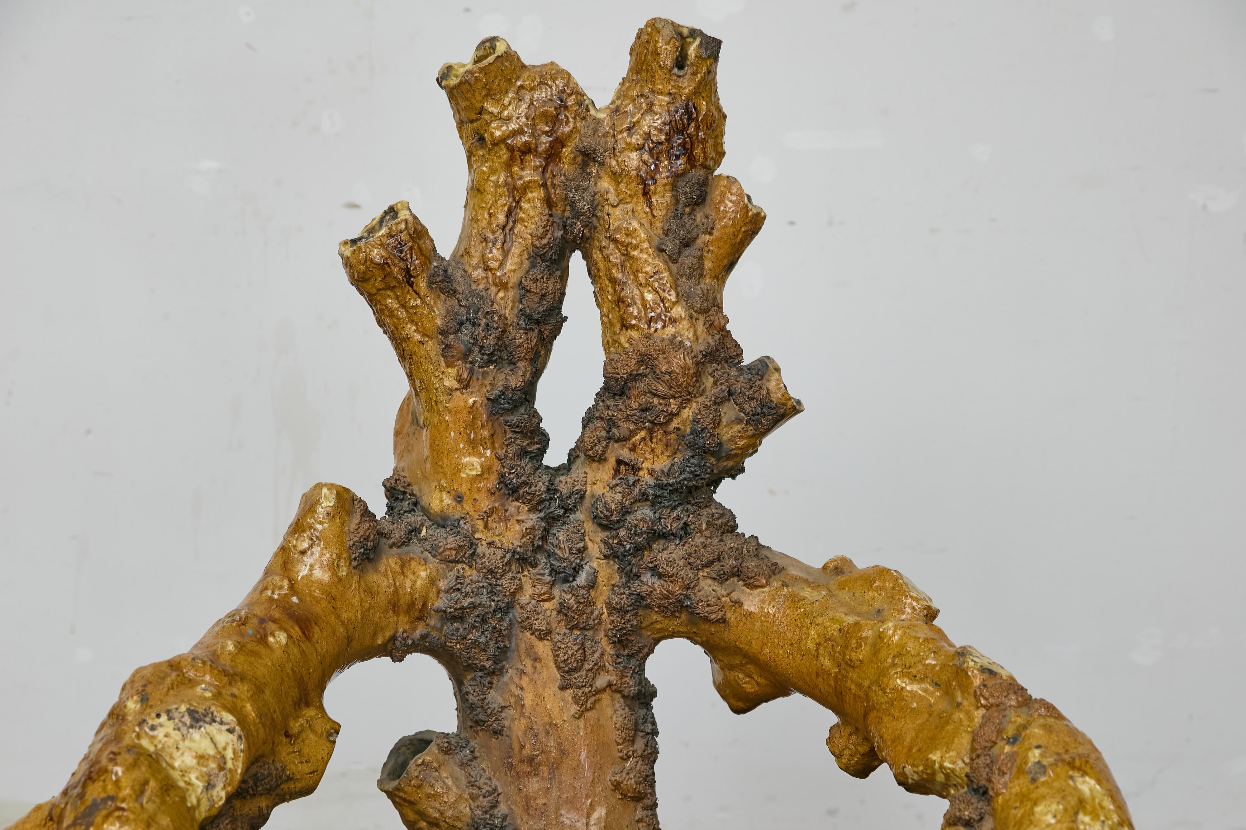 English Terracotta Coral-Inspired Grotto Chair with Patina, Circa 1900 For Sale 8