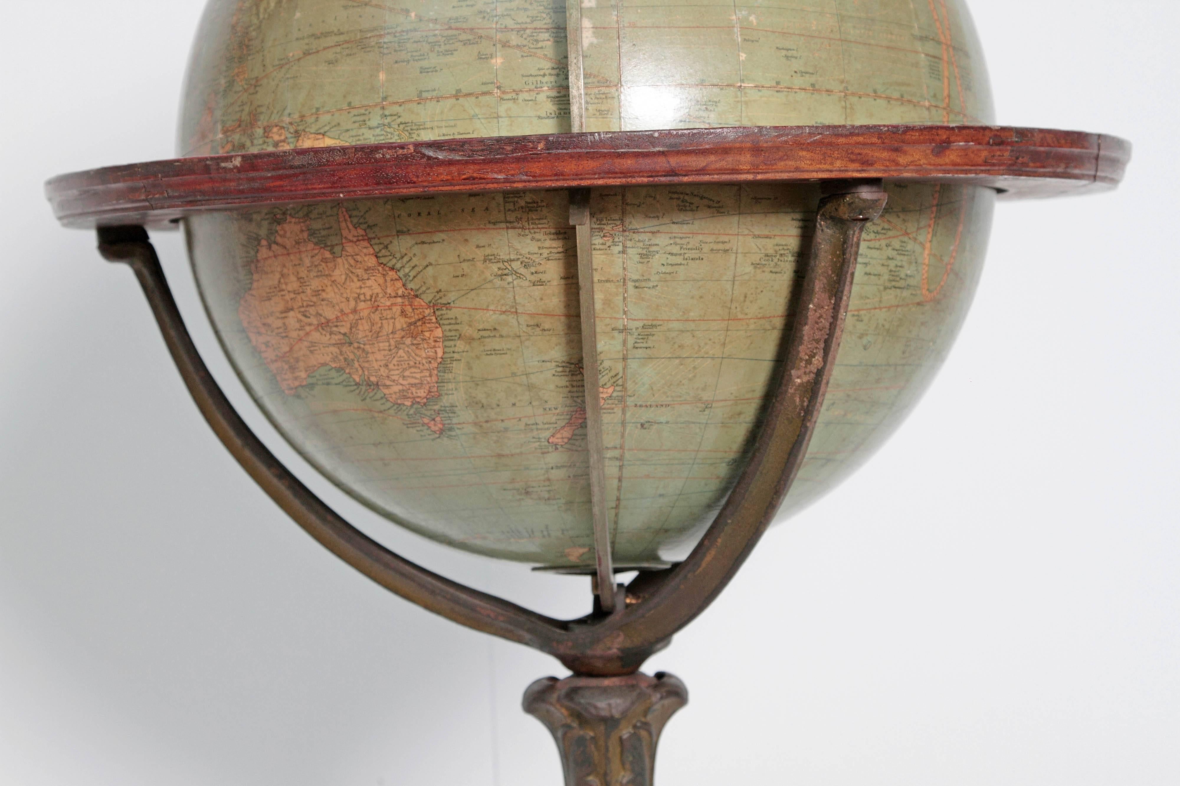 English Terrestrial Globe by W. & A.K. Johnston, Limited, circa 1890 3