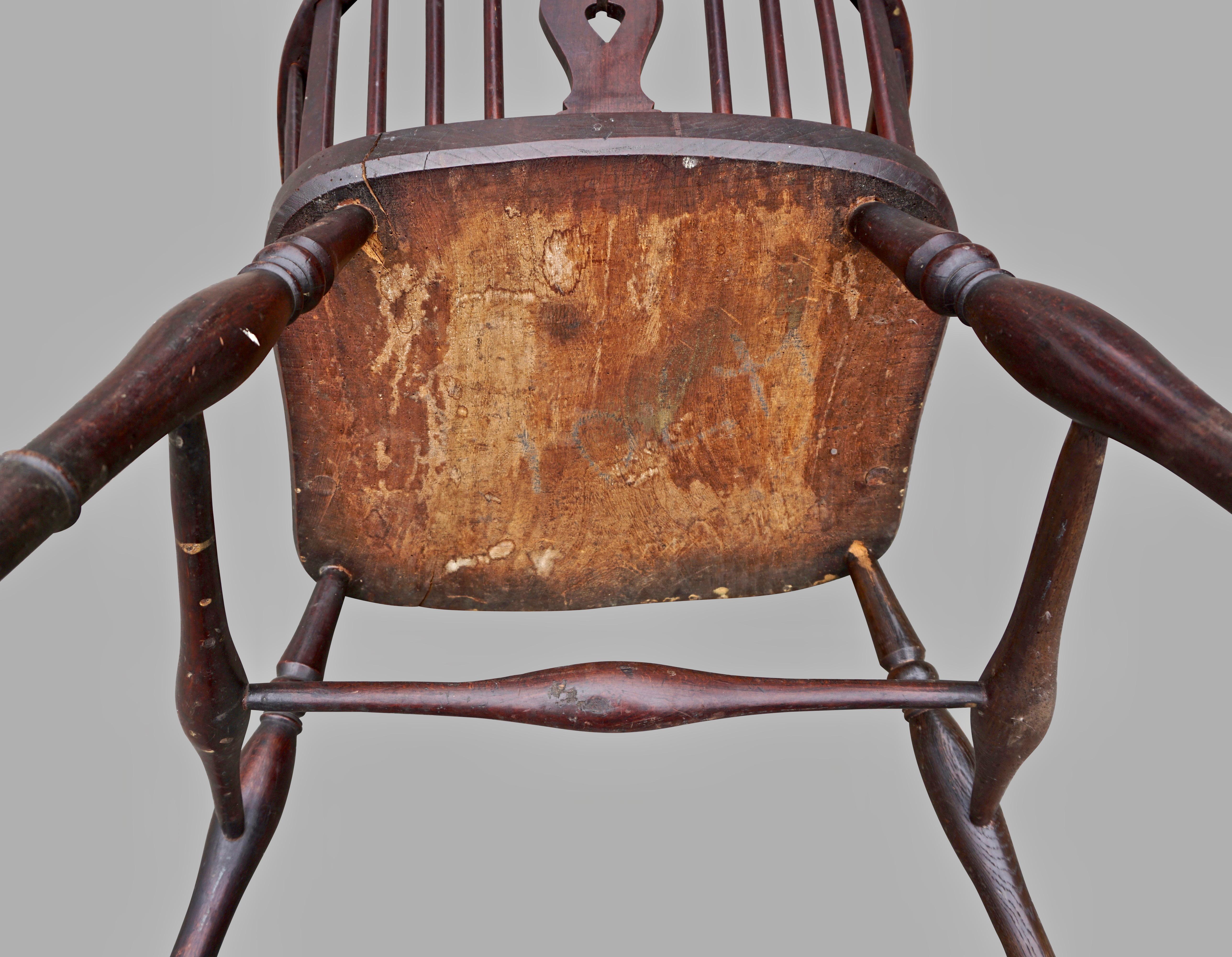 Regency English Thames Valley Nineteenth Century Windsor Armchair with Hickory Seat