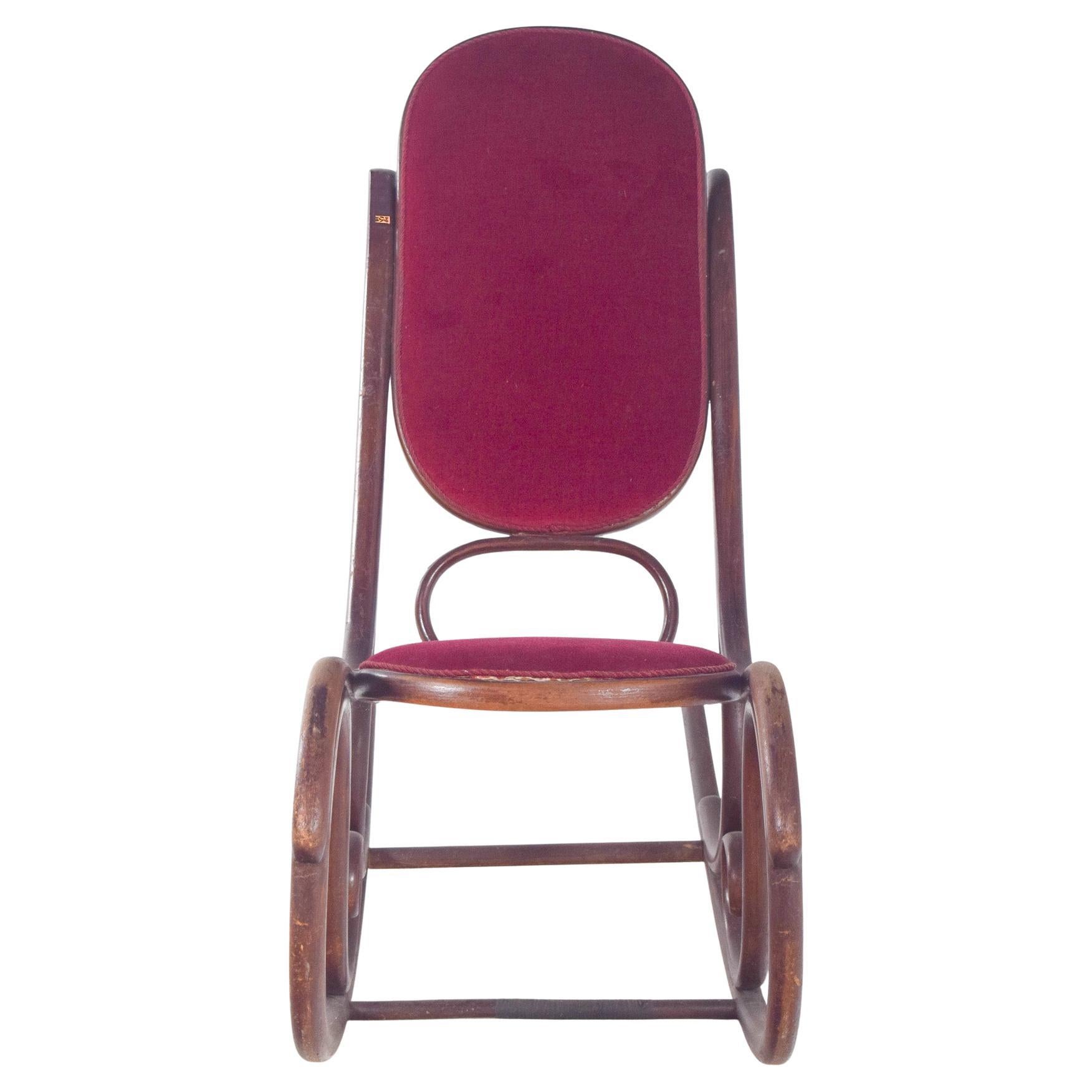 Sedia a dondolo inglese in stile Thonet in vendita