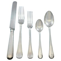 English Thread by James Robinson Sterling Silver Flatware Set 40 Pieces Dinner