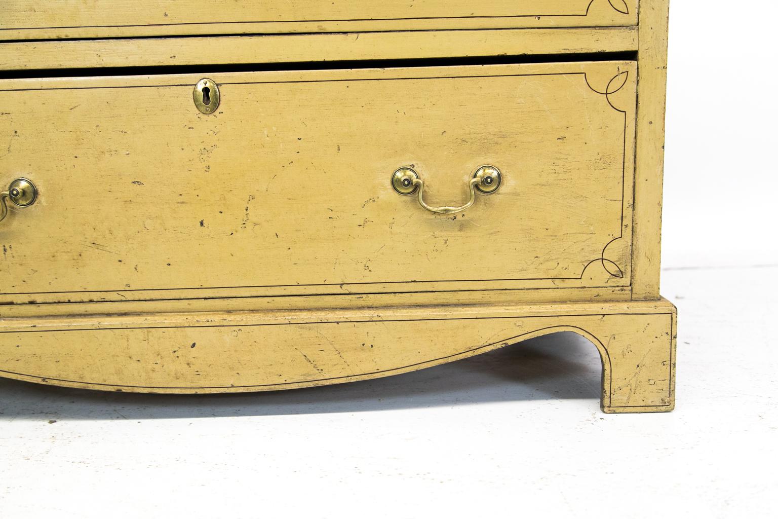 Hand-Painted English Three-Drawer Painted Chest
