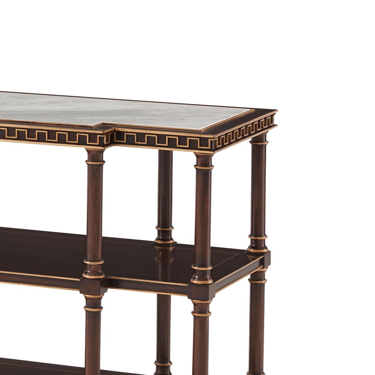 Regency English Three Tier Console Table For Sale