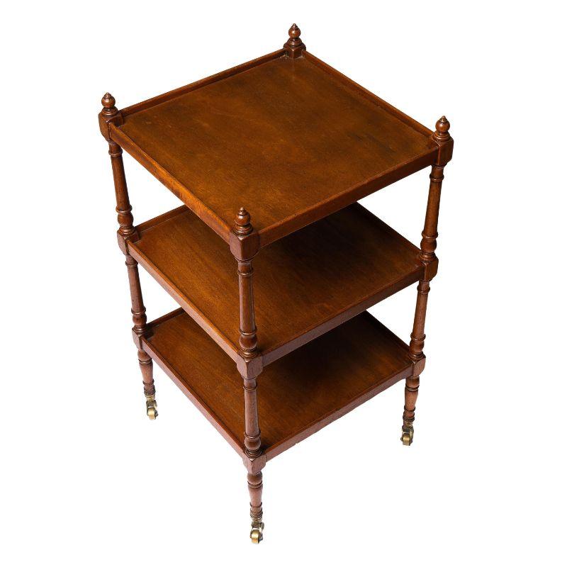 English Three Tier Dumb Waiter on Brass Castors, 1810-20 In Good Condition In Kenilworth, IL