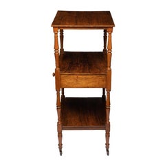 English Three Tier Dumb Waiter on Brass Castors in Brazilian Rosewood, 1810