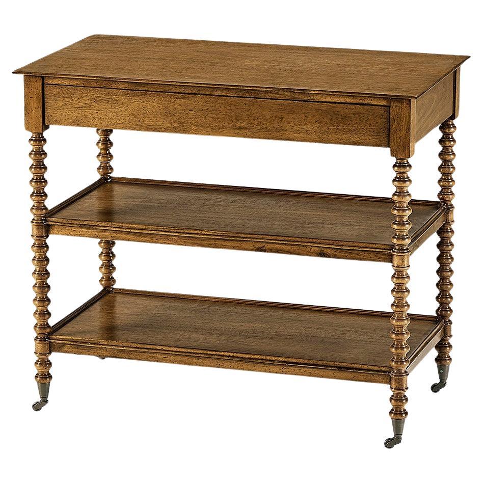 English Three Tier End Table For Sale