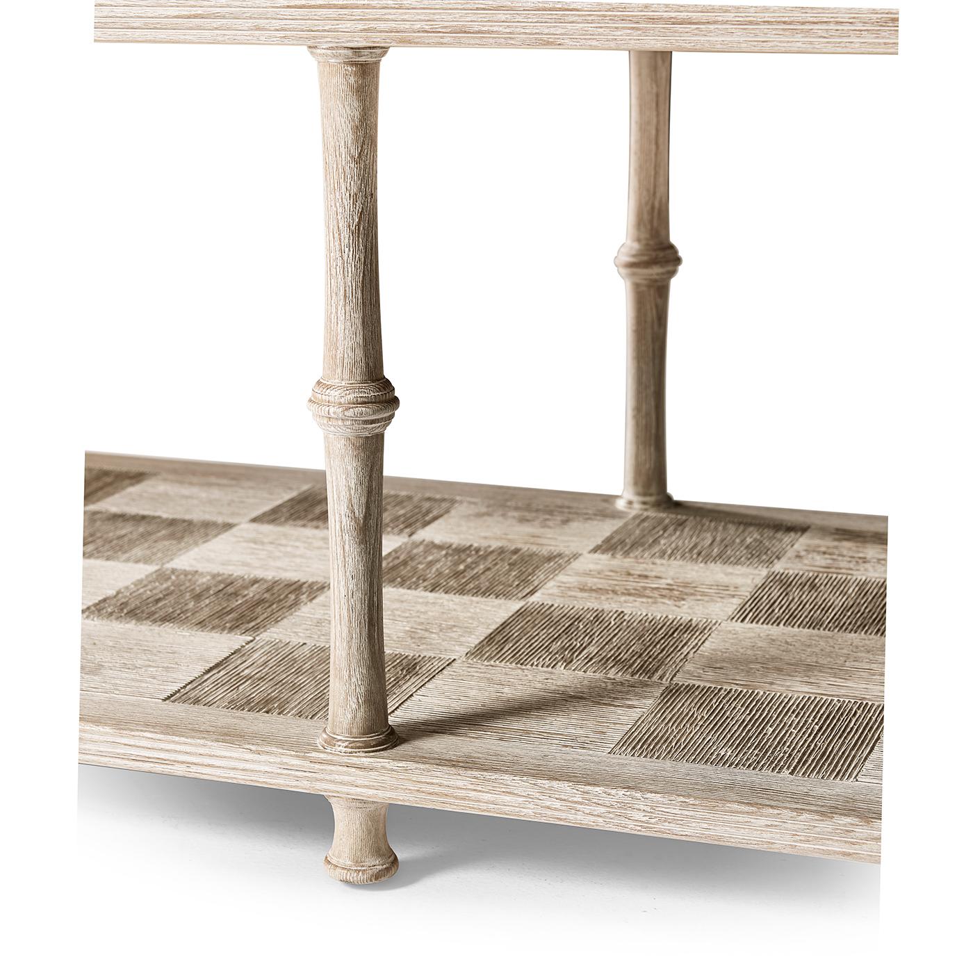 Contemporary English Three-Tier Washed Console Table For Sale