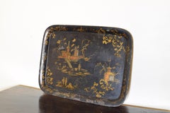 English Tole Chinoiserie Painted Tray, mid 19th century