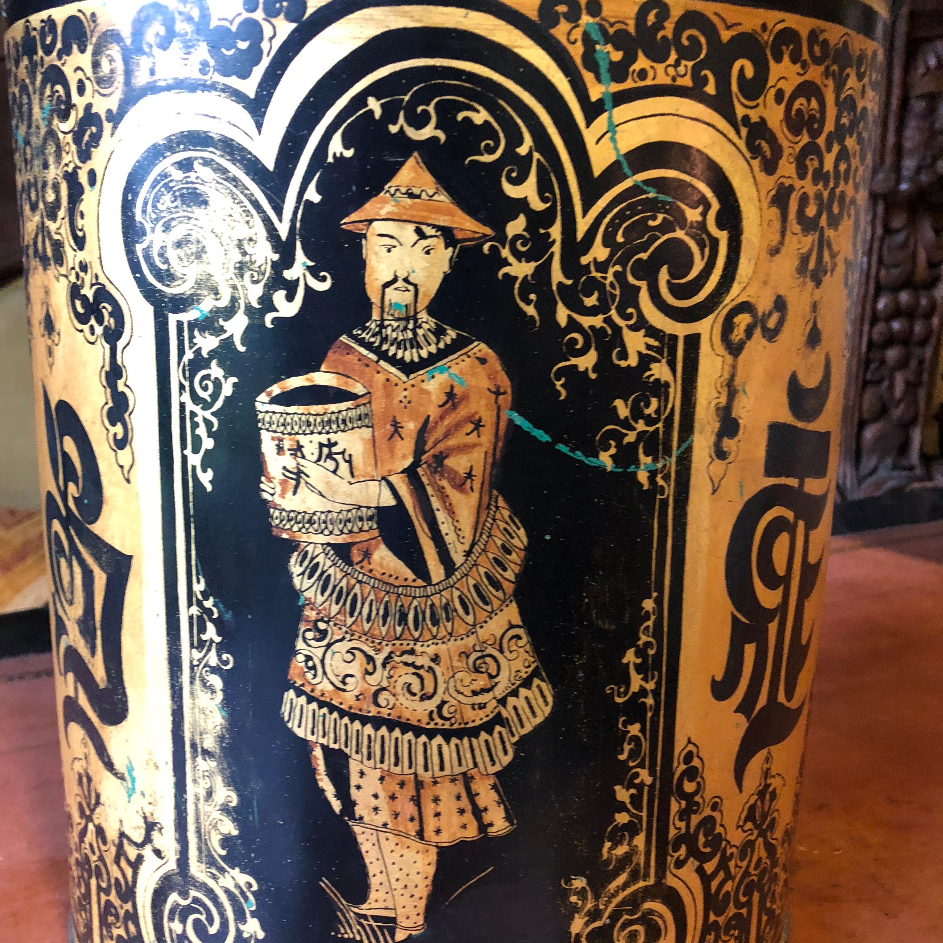 English Tole Tea Can Lamp, 19th Century 5